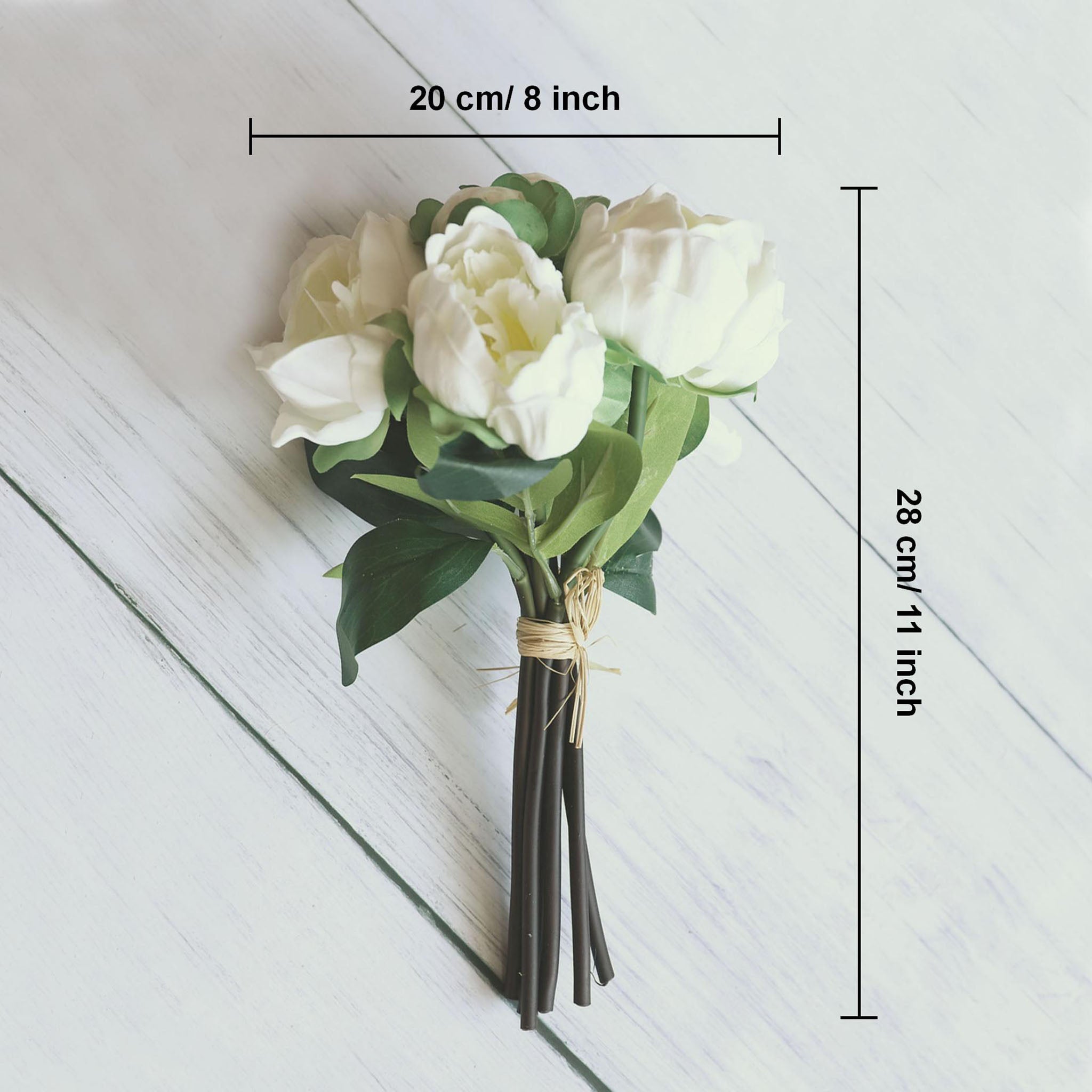 Real Touch Flower White Peony Bouquet for Bridal Flower Table Centerpieces