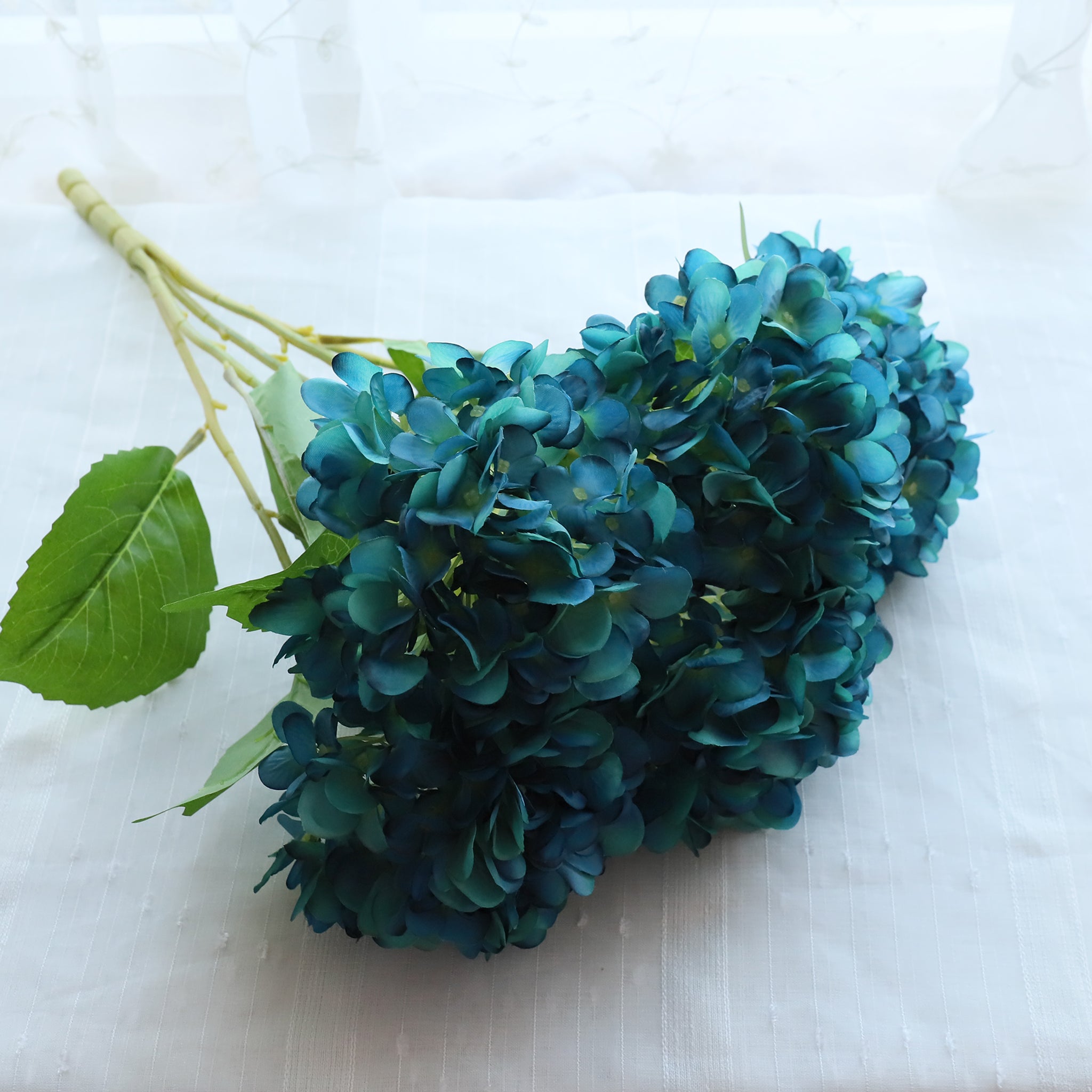 Teal Wedding Flowers Fake Hydrangea Bush