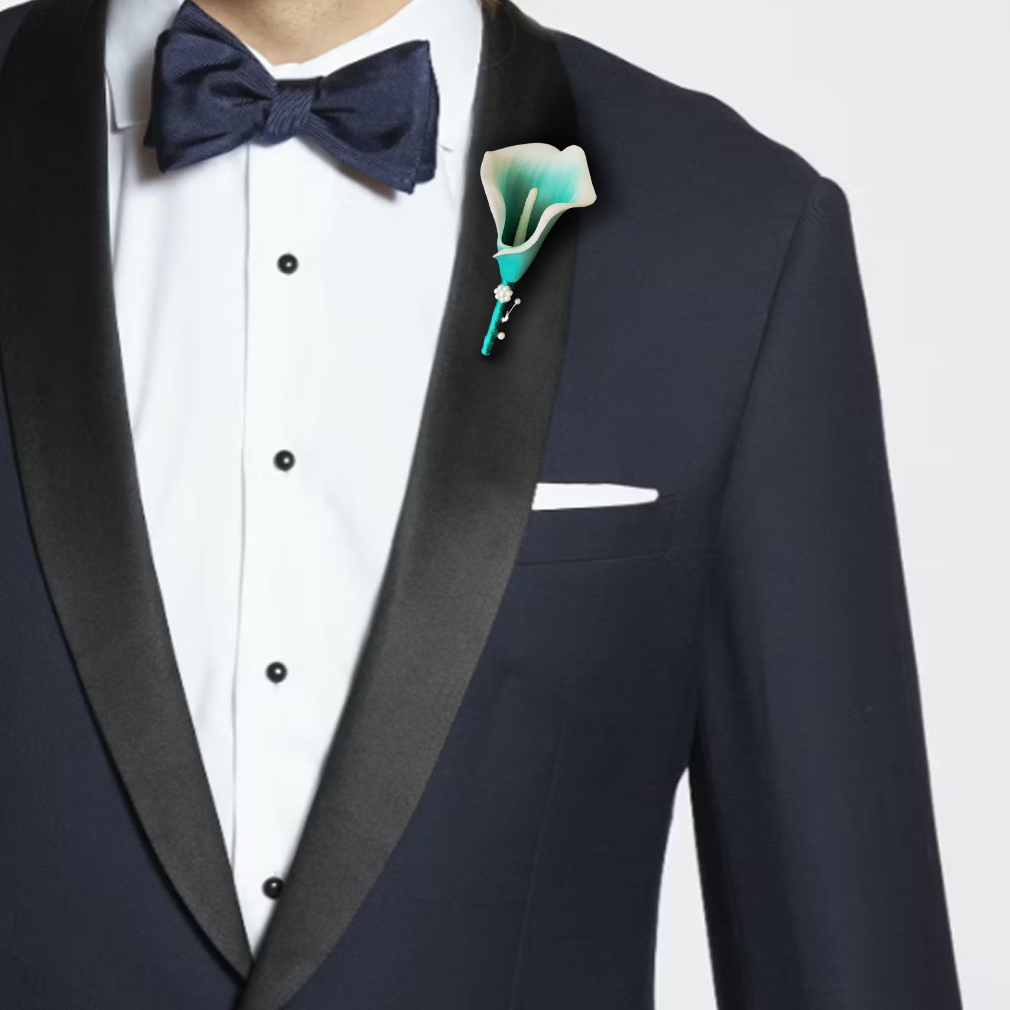Simple  Flower Wedding Boutonniere Oasis Calla Lily Boutineer