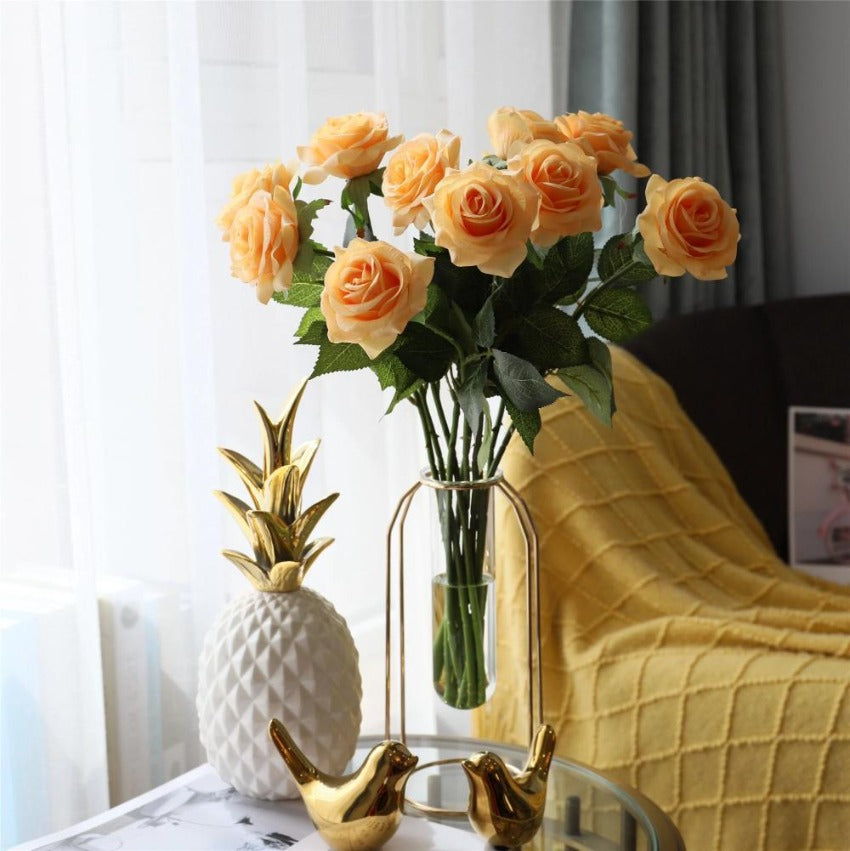 Realistic Fake Flowers Silk Latex Real Touch Roses