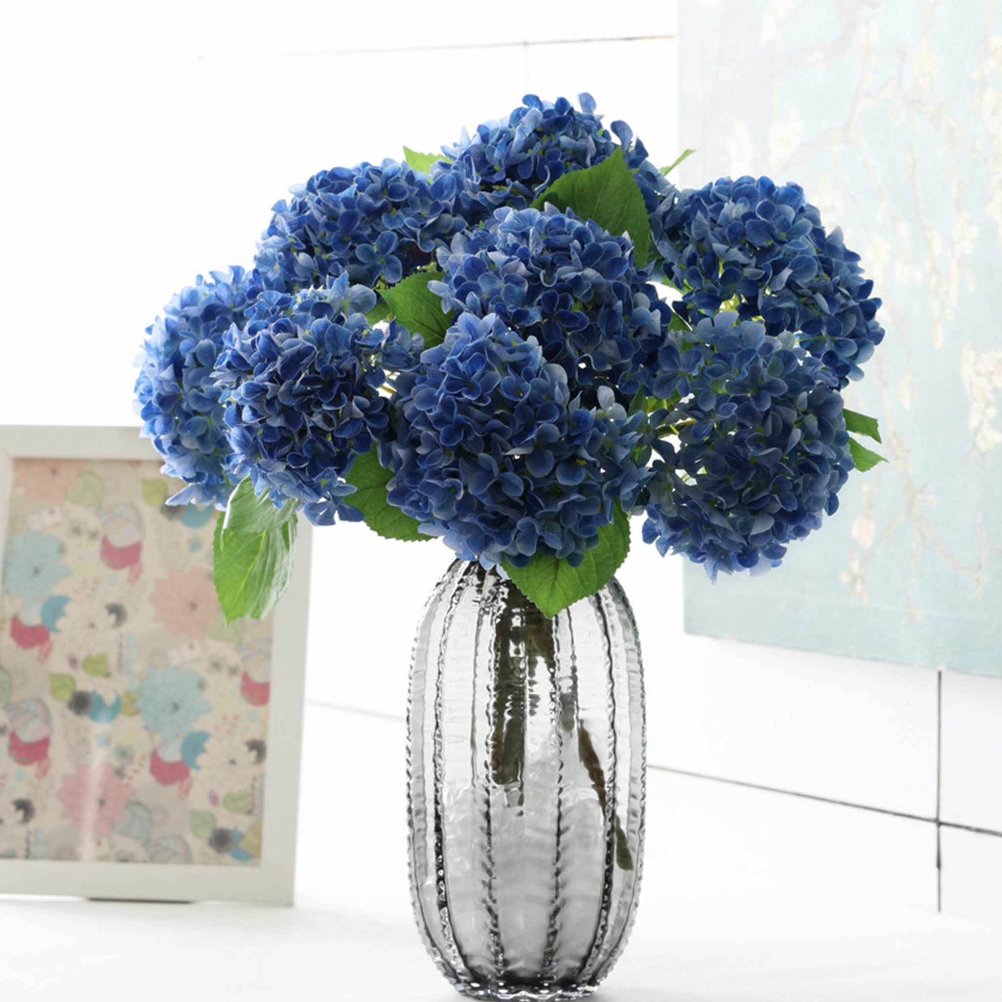 Realistic Fake Hydrangea Flowers 18"