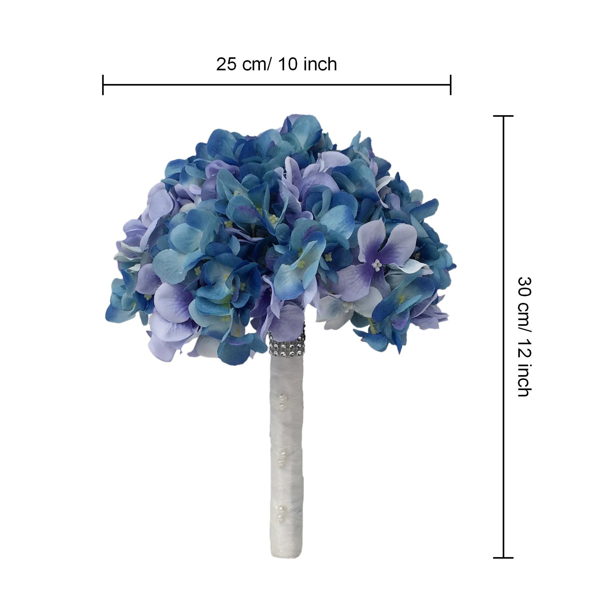 Silk Hydrangea Blue Bridal Bouquet and Boutonniere Customized