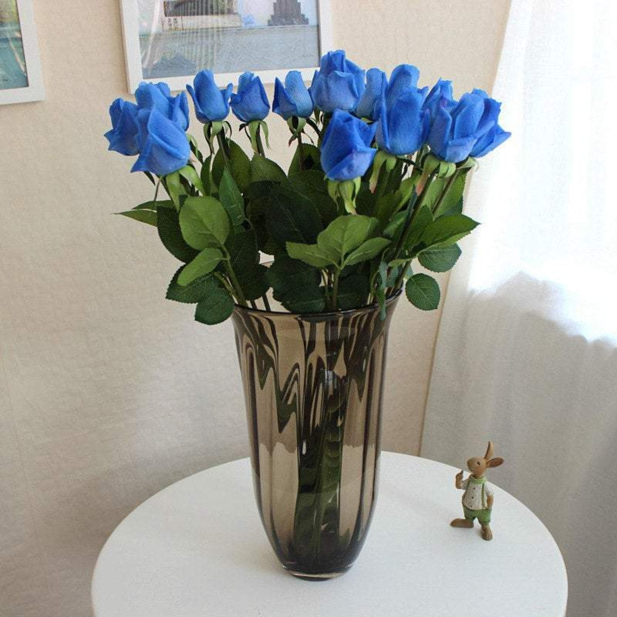 Real Touch Flowers Dark Blue Rosebuds Royal Blue
