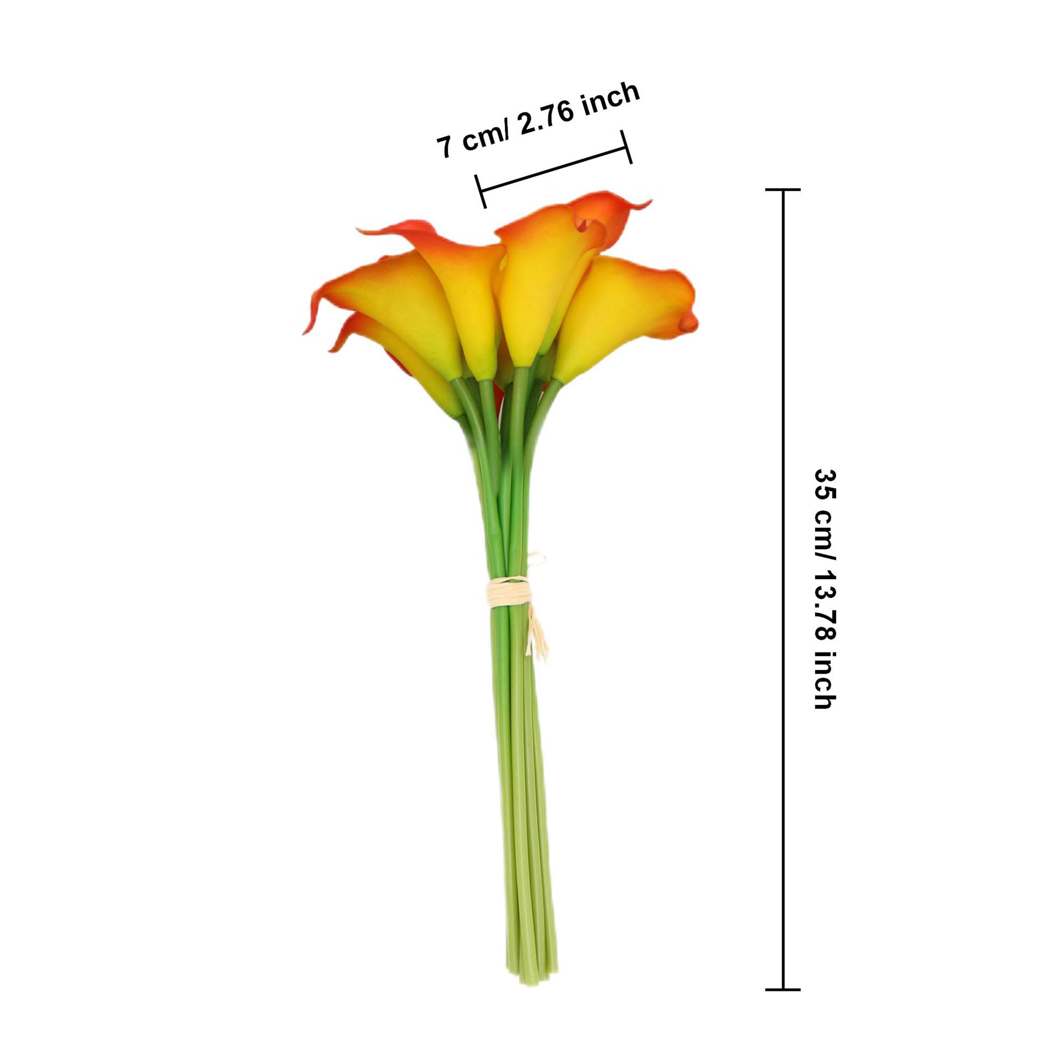 Burnt Orange Flowers Latex Calla Lilies Real Touch Lily Bouquet