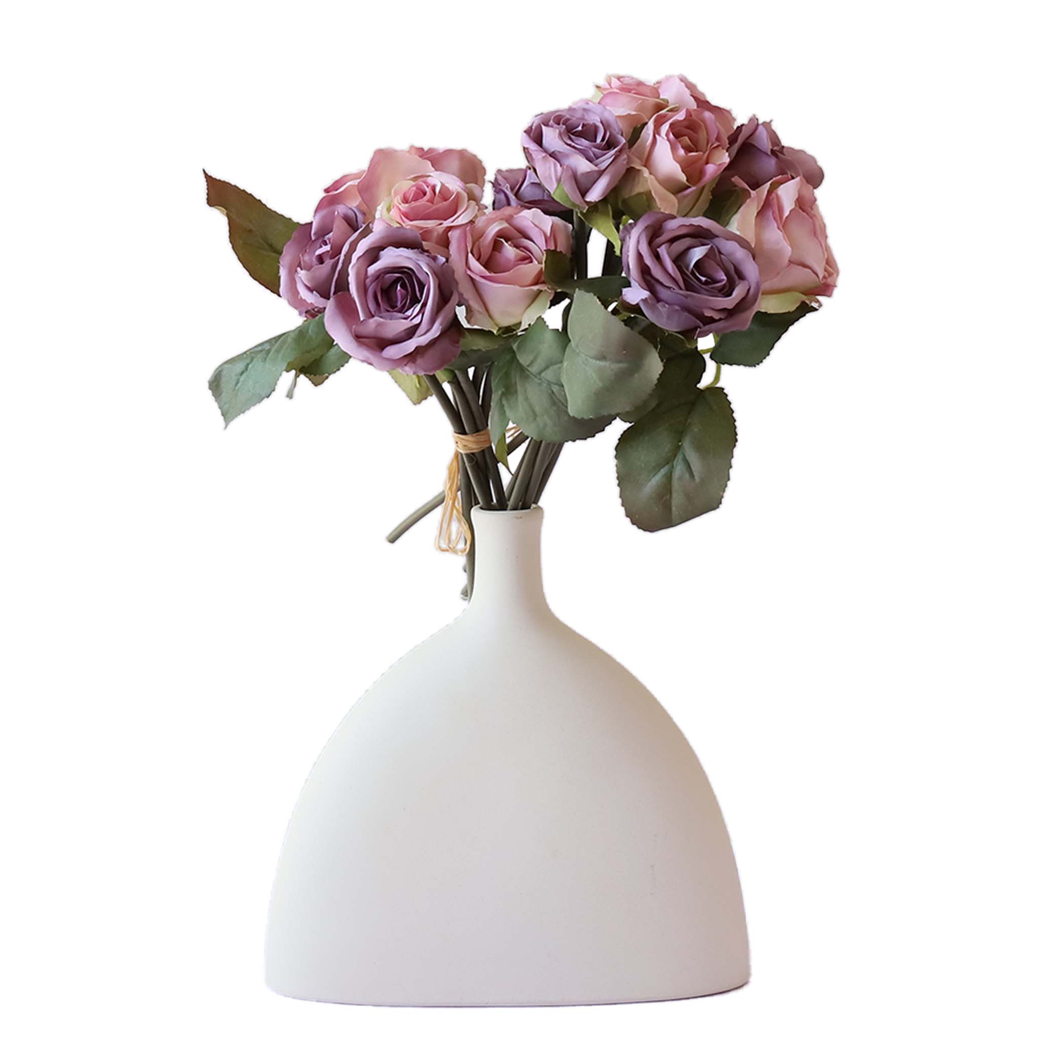 Fall Wedding Flowers Silk Rose Bouquet Vintage Colors For diy Crafts Gray Blue Bouquet