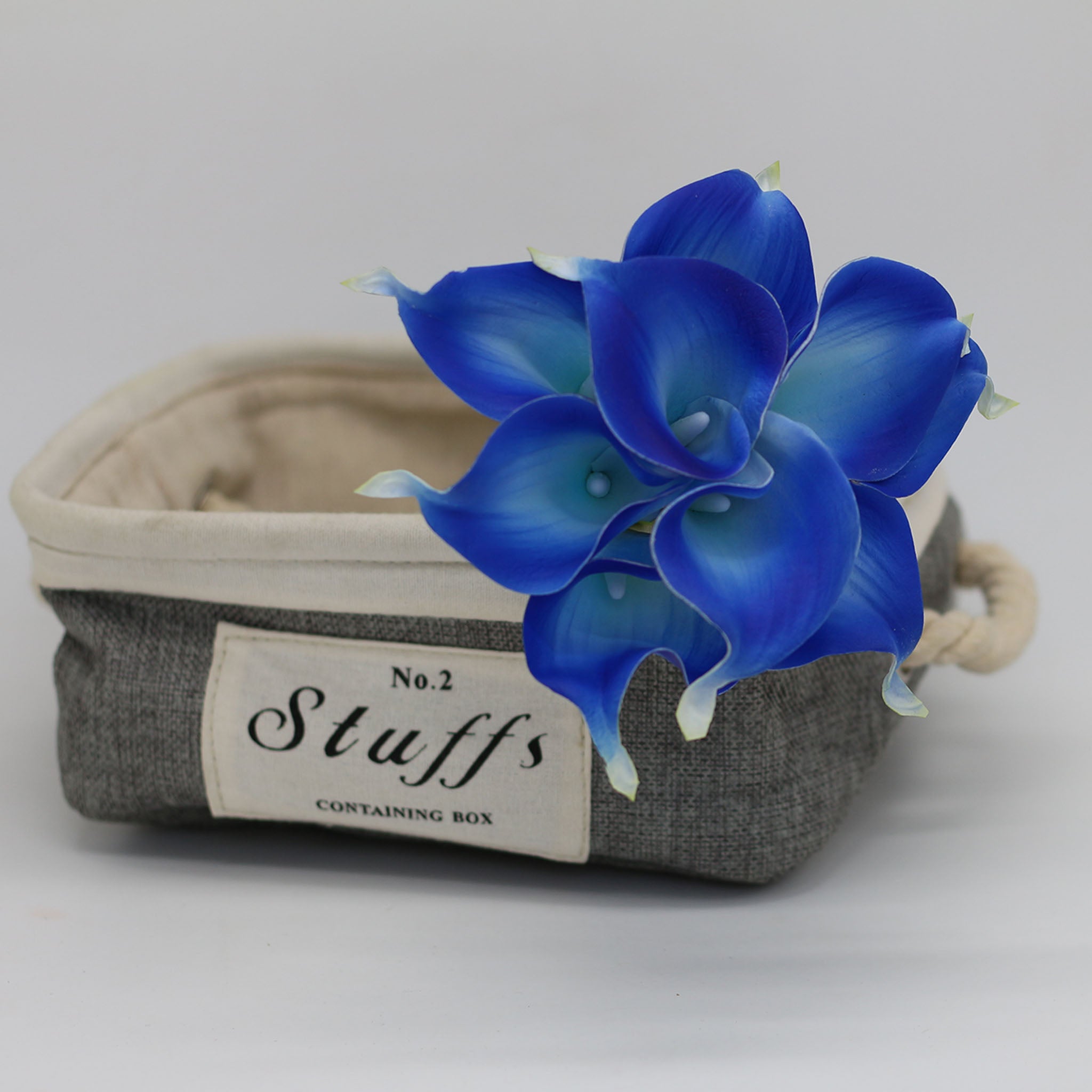 Picasso Royal Blue Calla Lily Bouquet Real Touch Latex Flower
