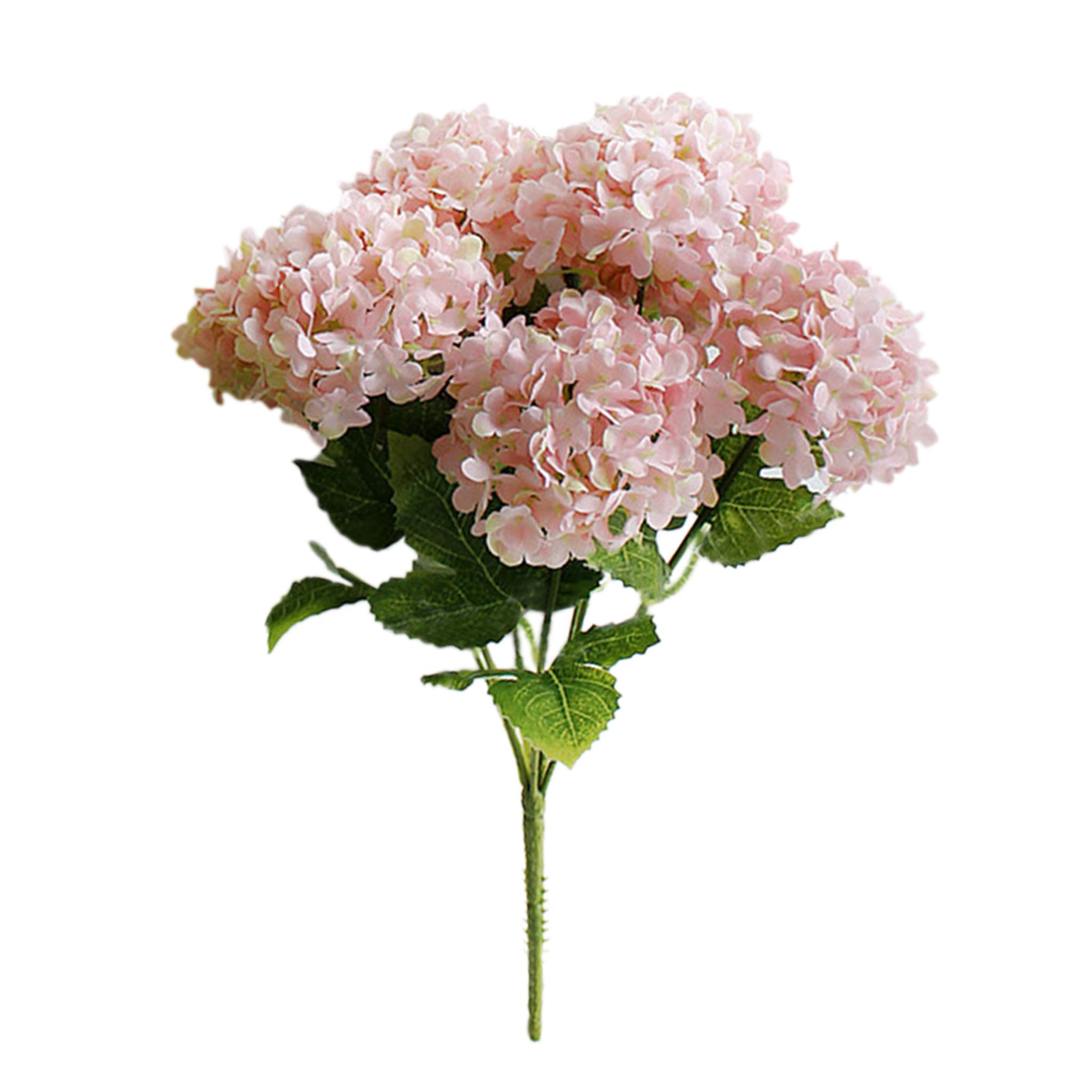 Small Flower Bunch Pink Silk Hydrangea Bush