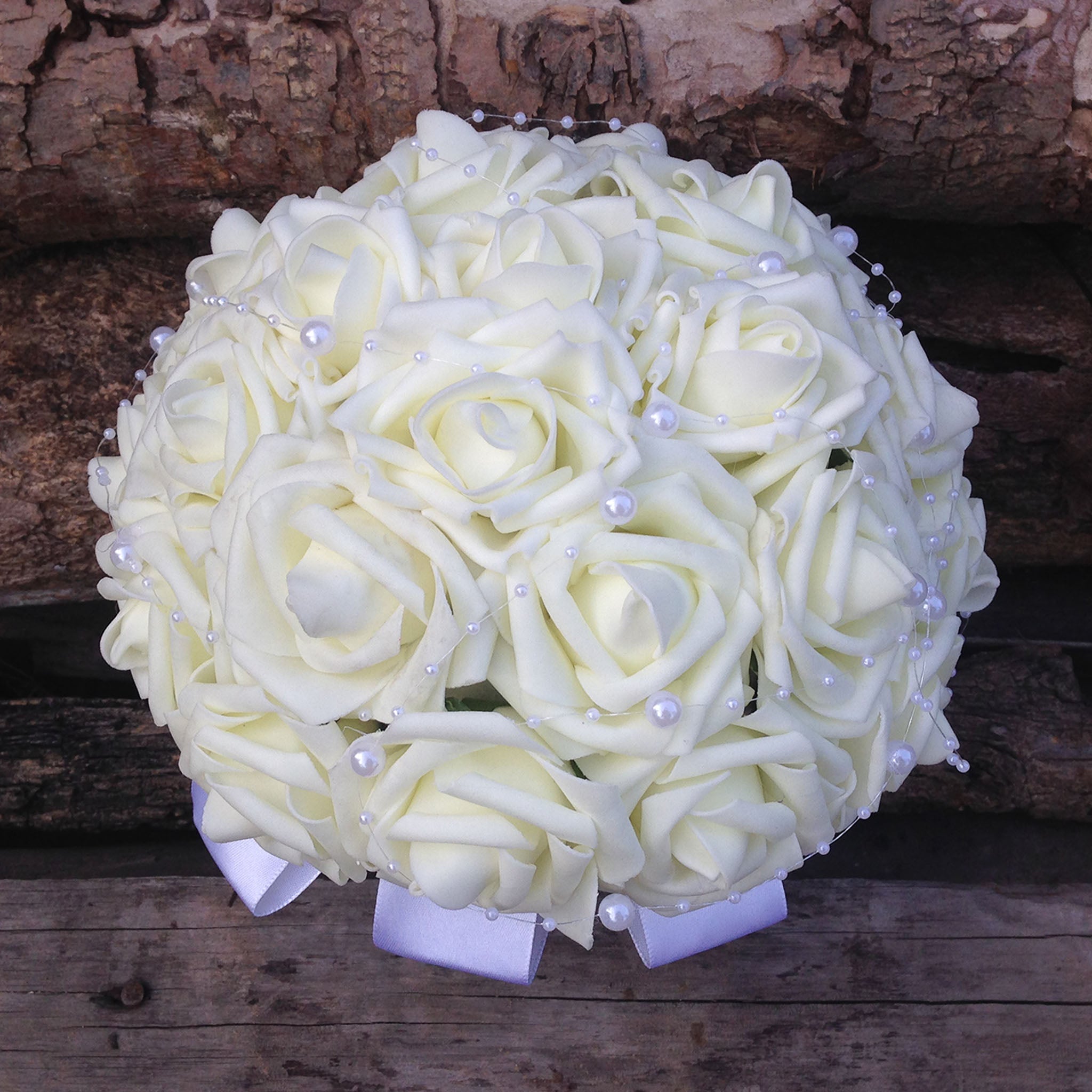 Cream White Bridal Bouquet Artificial Wedding Flower Bouquet
