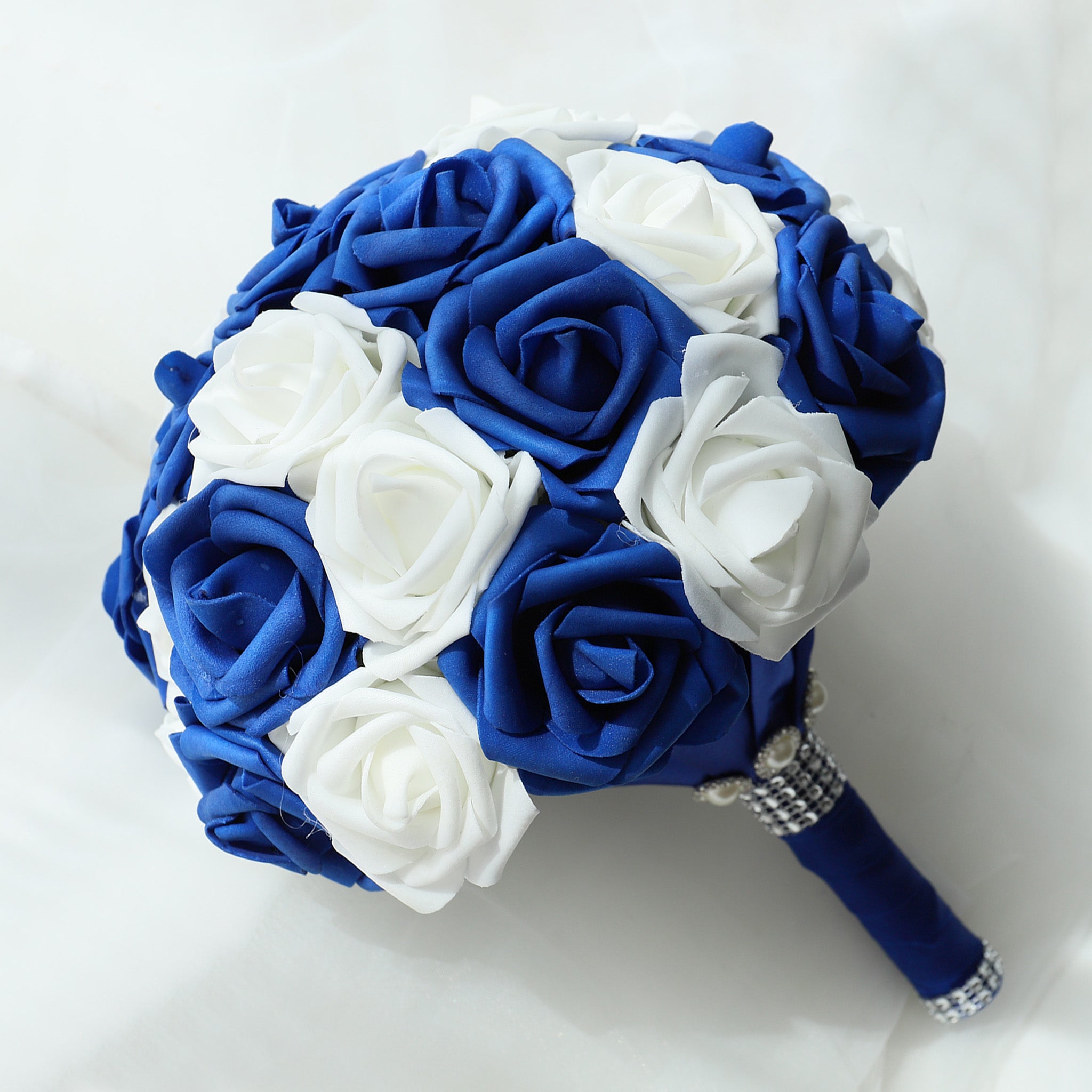 Wedding Bouquets Royal Blue and White Roses
