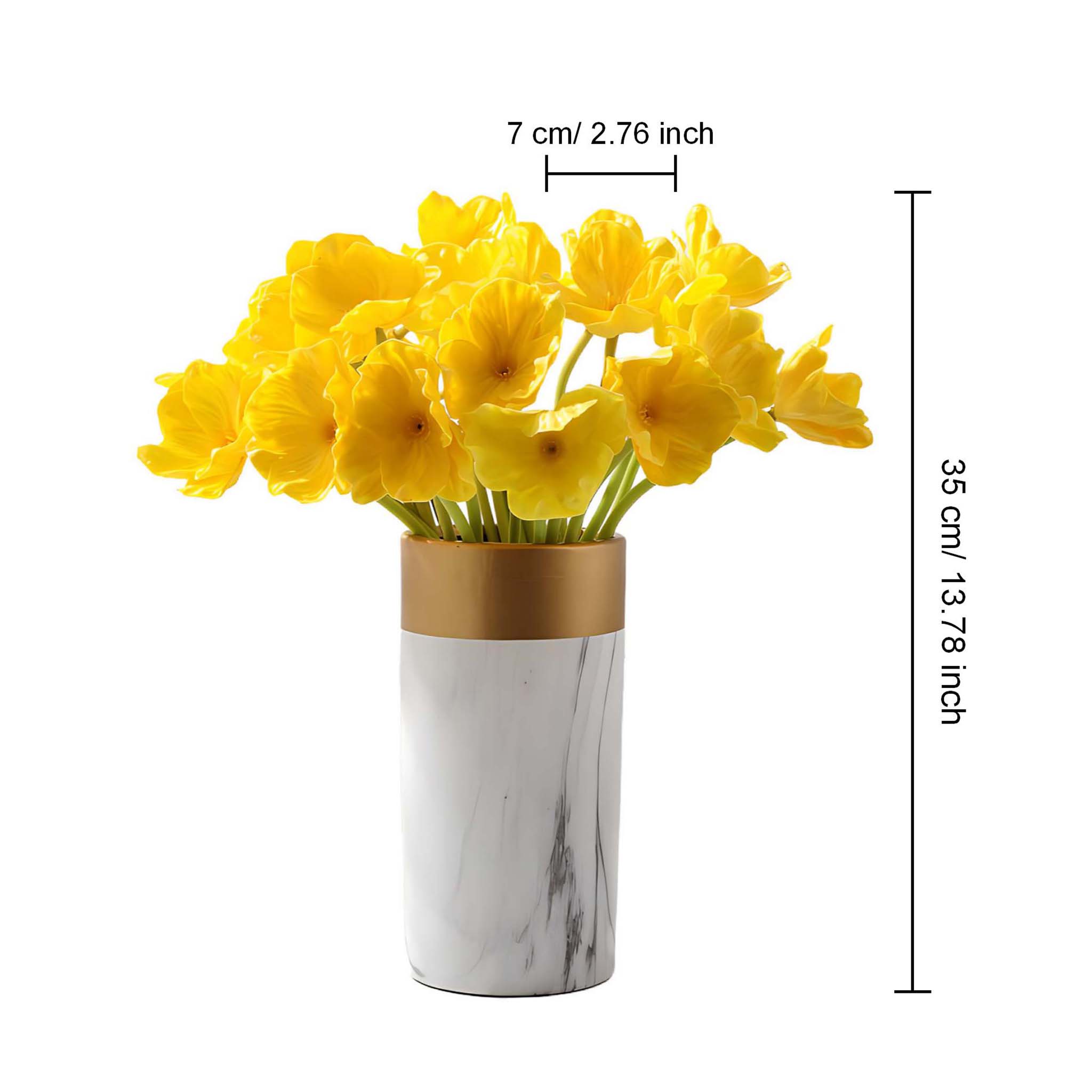 Yellow Poppy Flowers Artificial PU Poppies 10 Stems