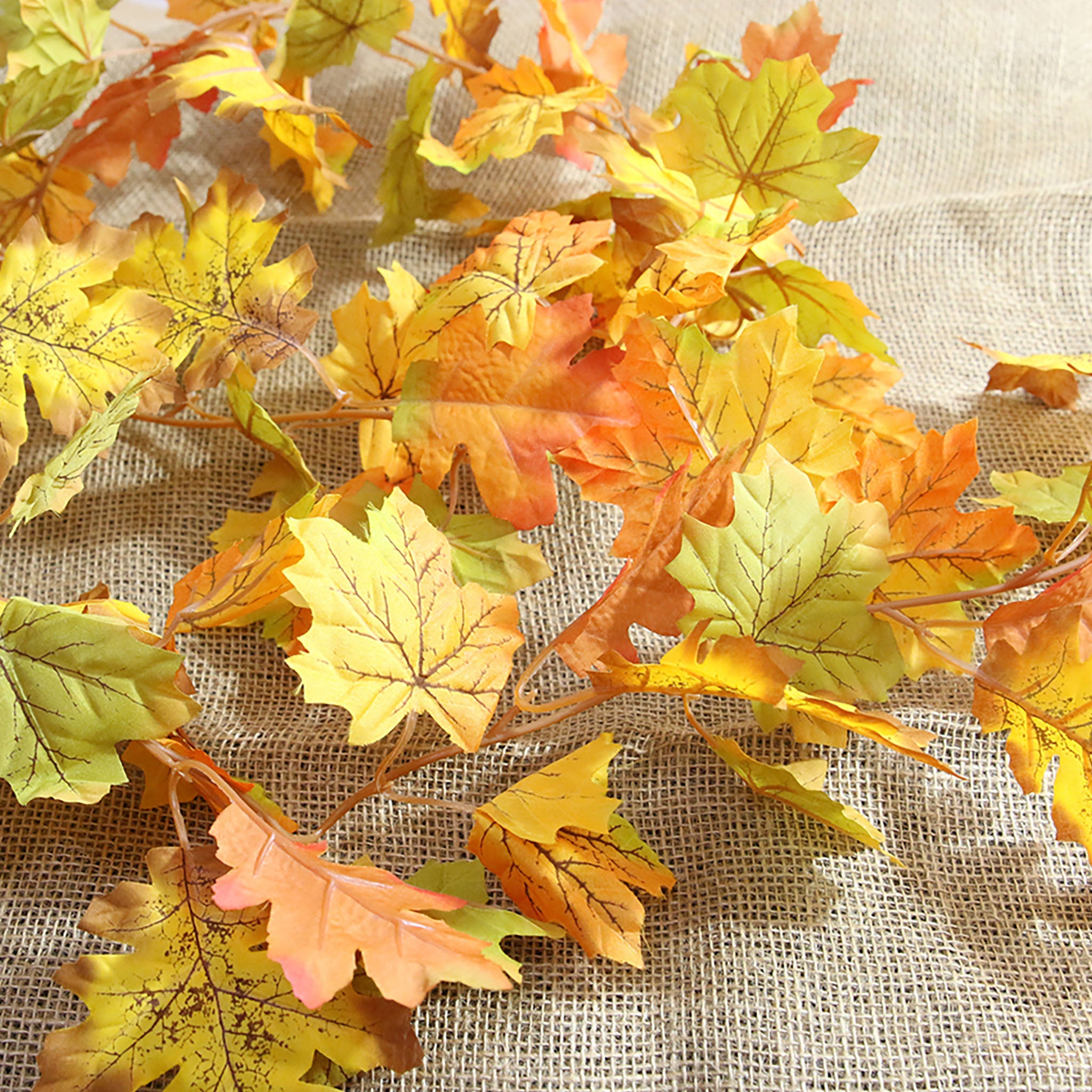 Artificial Fall Maple Leaf Garland for Home Decor