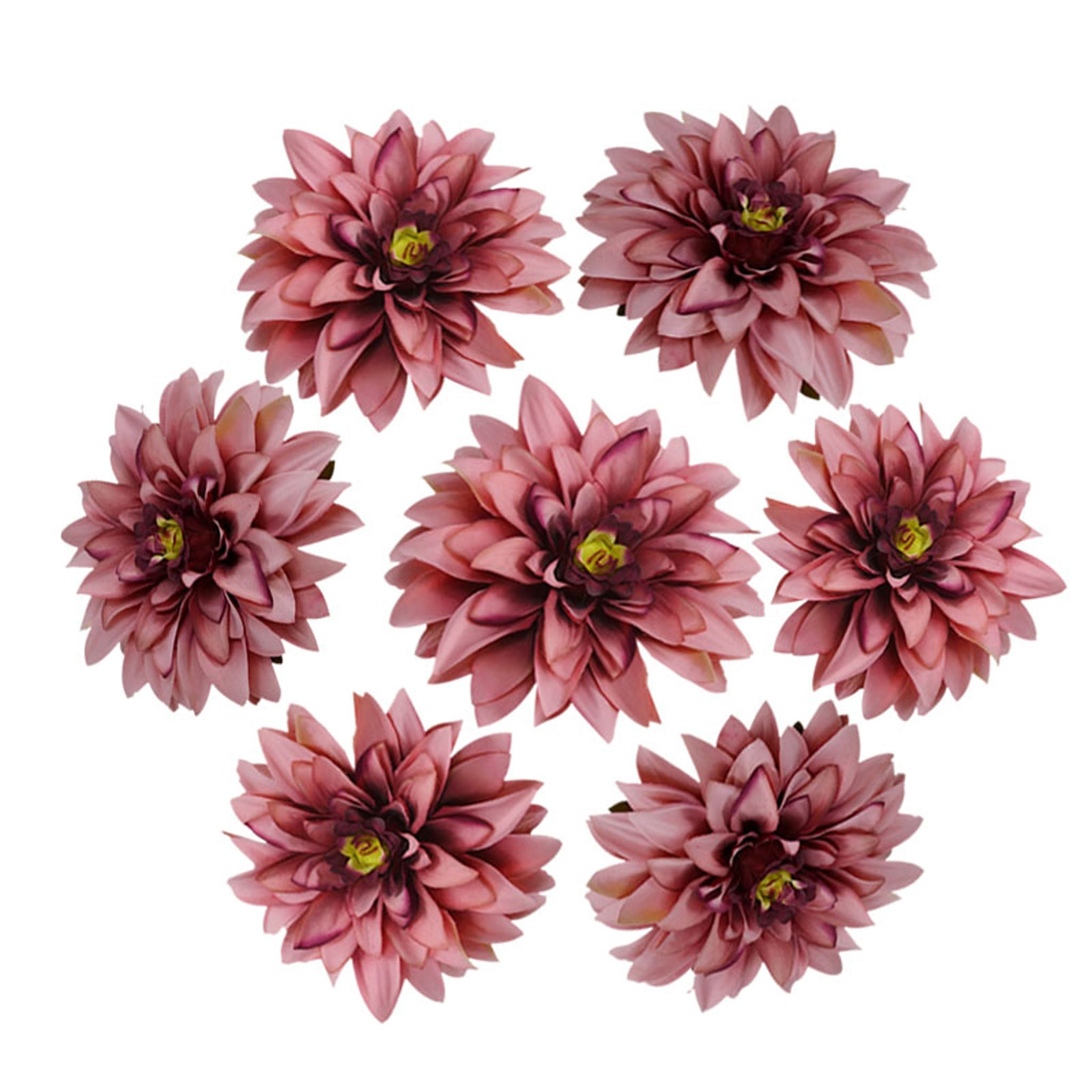 50 Bulk Silk Dahlia Flowers 5.1"