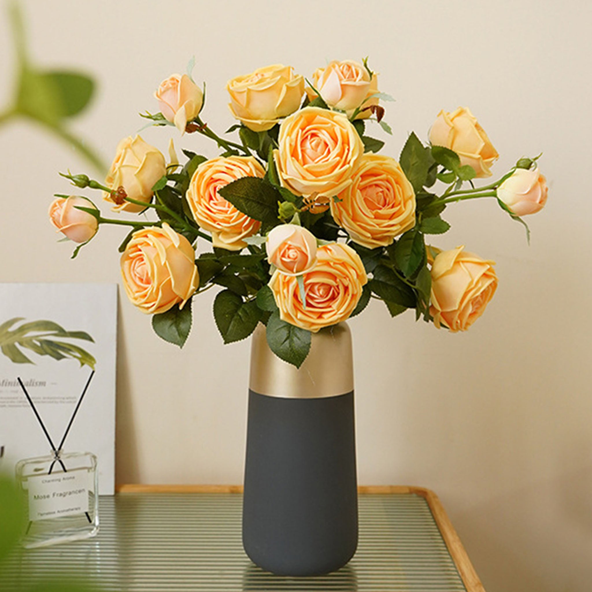 Real Touch Cabbage Roses Realistic Spray Flowers
