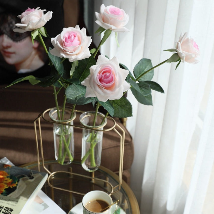Latex Roses Silk Flowers Artificial 10 Stems for Home Decor