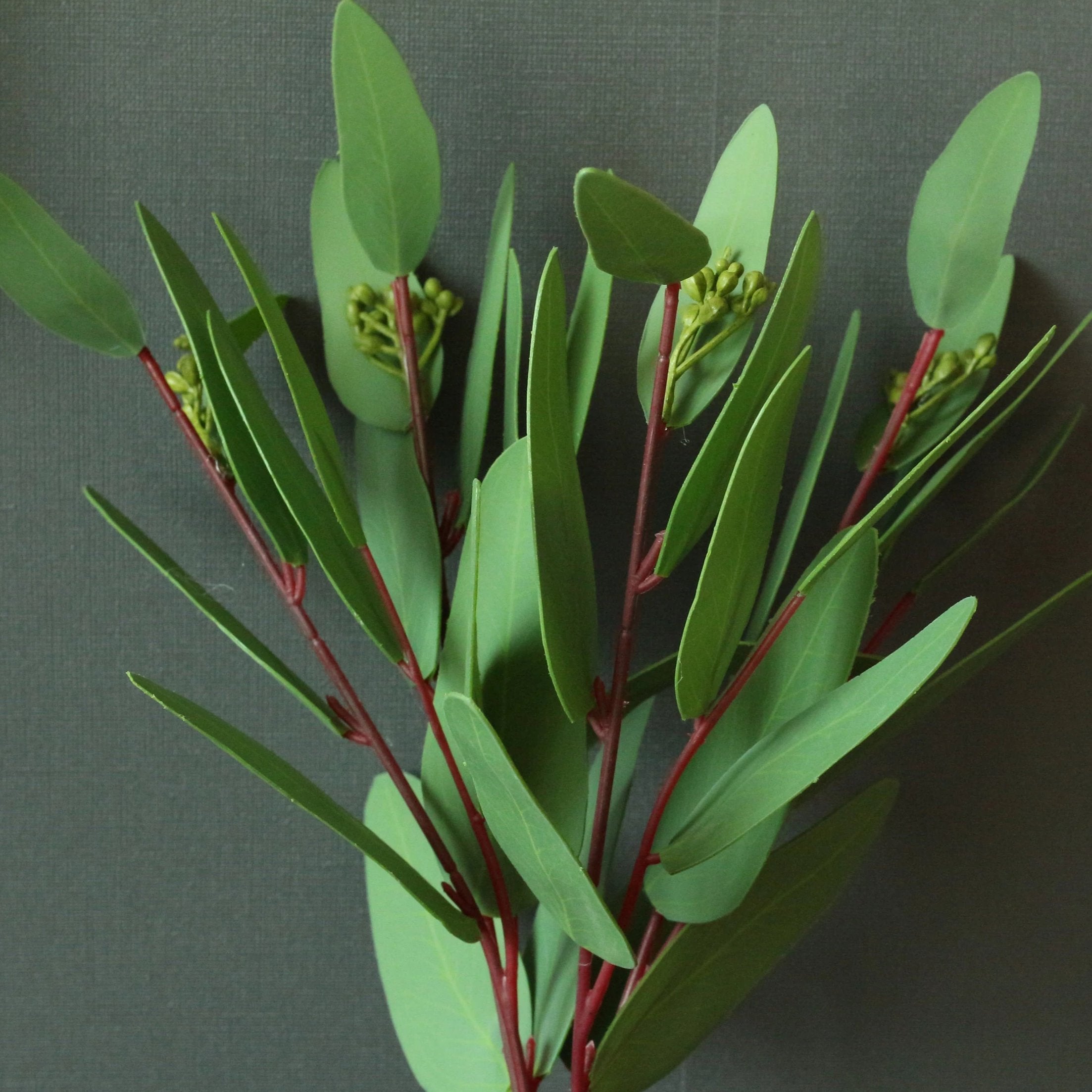 Artificial Greenery Leaves Eucalyptus Bouquet Silk Real Touch Eucalyptus Faux Leaves