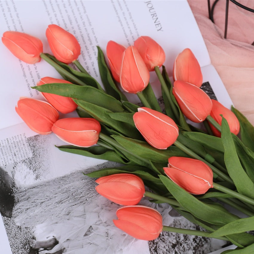 Artificial Tulip Bouquet Real Touch Flowers for Home Wedding Decorations
