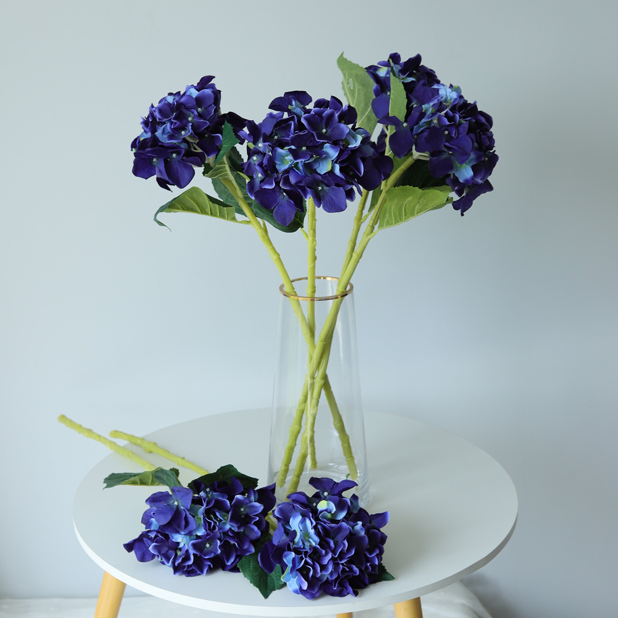 Navy Blue Hydrangea Fake Flower Wedding Centerpieces