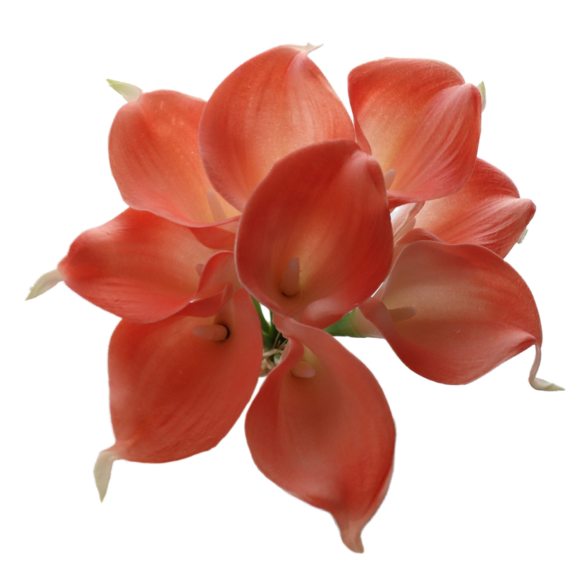 Coral Calla Lily Bouquet Artificial Flowers Wedding