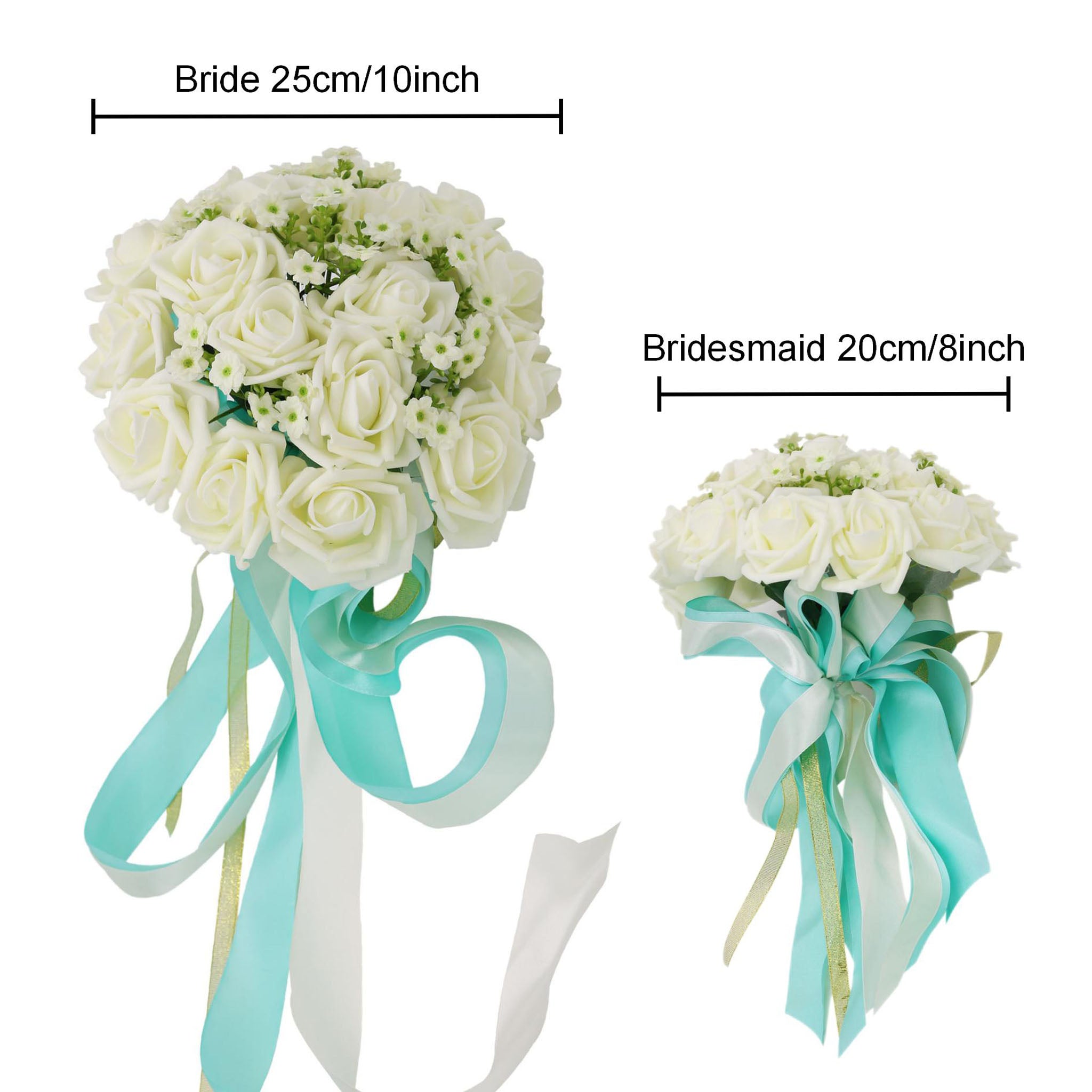 Ivory Roses Artificial Flower Bridesmaid Bouquet