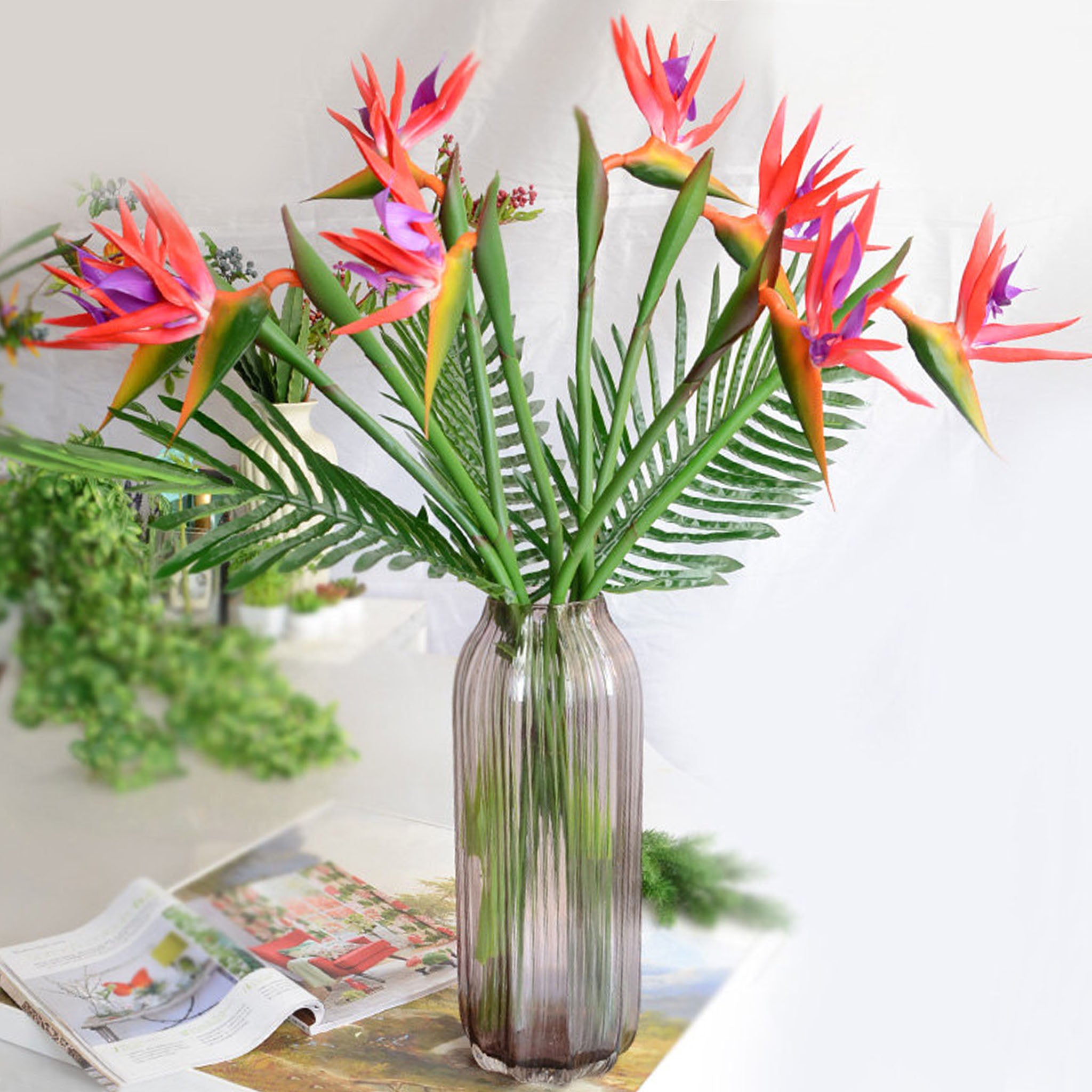 Real Touch Flowers Fake Bird Of Paradise 10 Stems