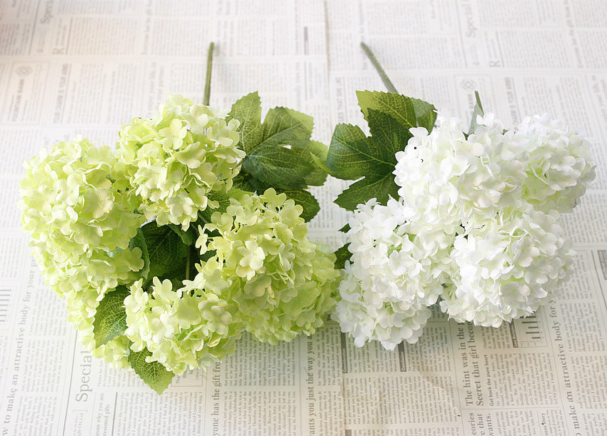 Green Hydrangea Bush Silk Flowers for Spring Decor