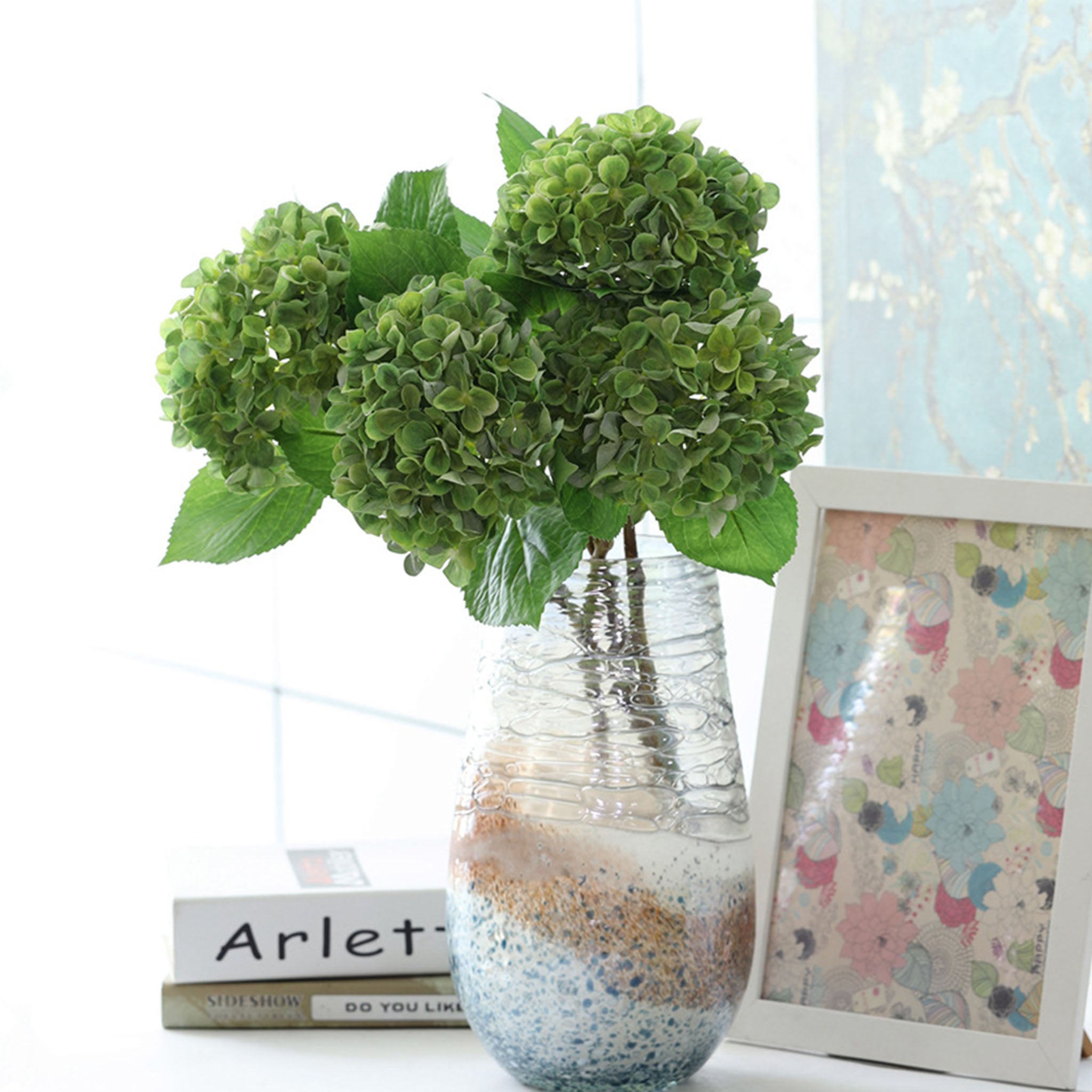 Realistic Fake Hydrangea Flowers 18"