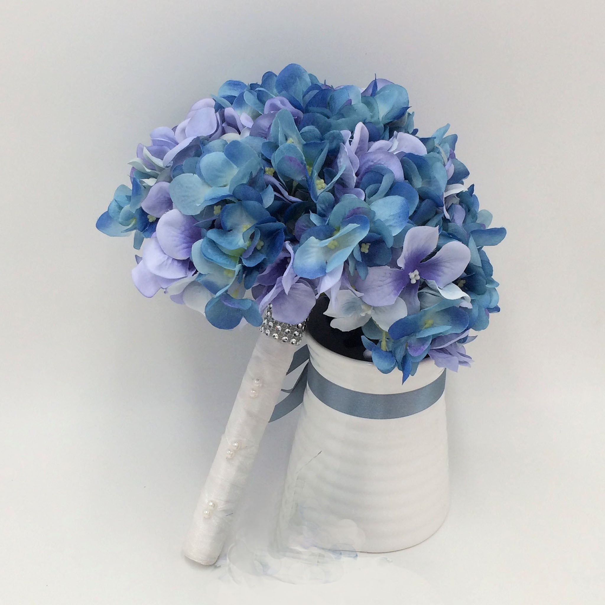 Blue Wedding Bouquet Silk Hydrangea Bouquet