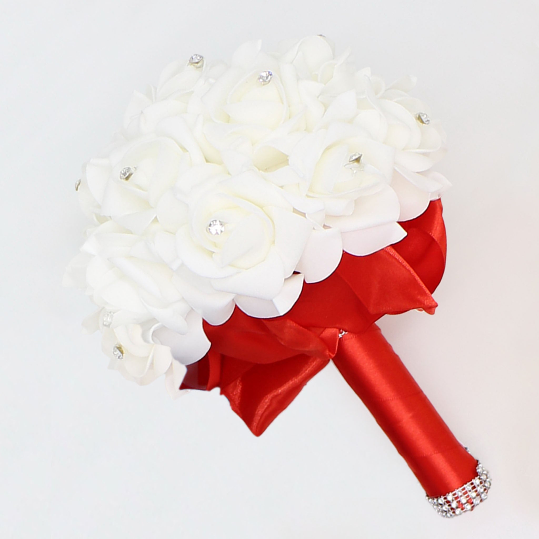Small Bouquet for Bridesmaids Flower Girl Artificial White Flower Bouquet