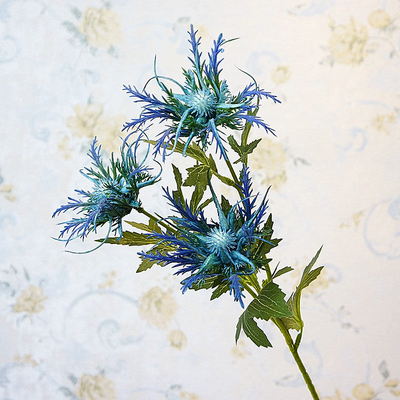 Artificial Eryngiums Blue Thistle Spray Eryngo for DIY Wedding Bouquet