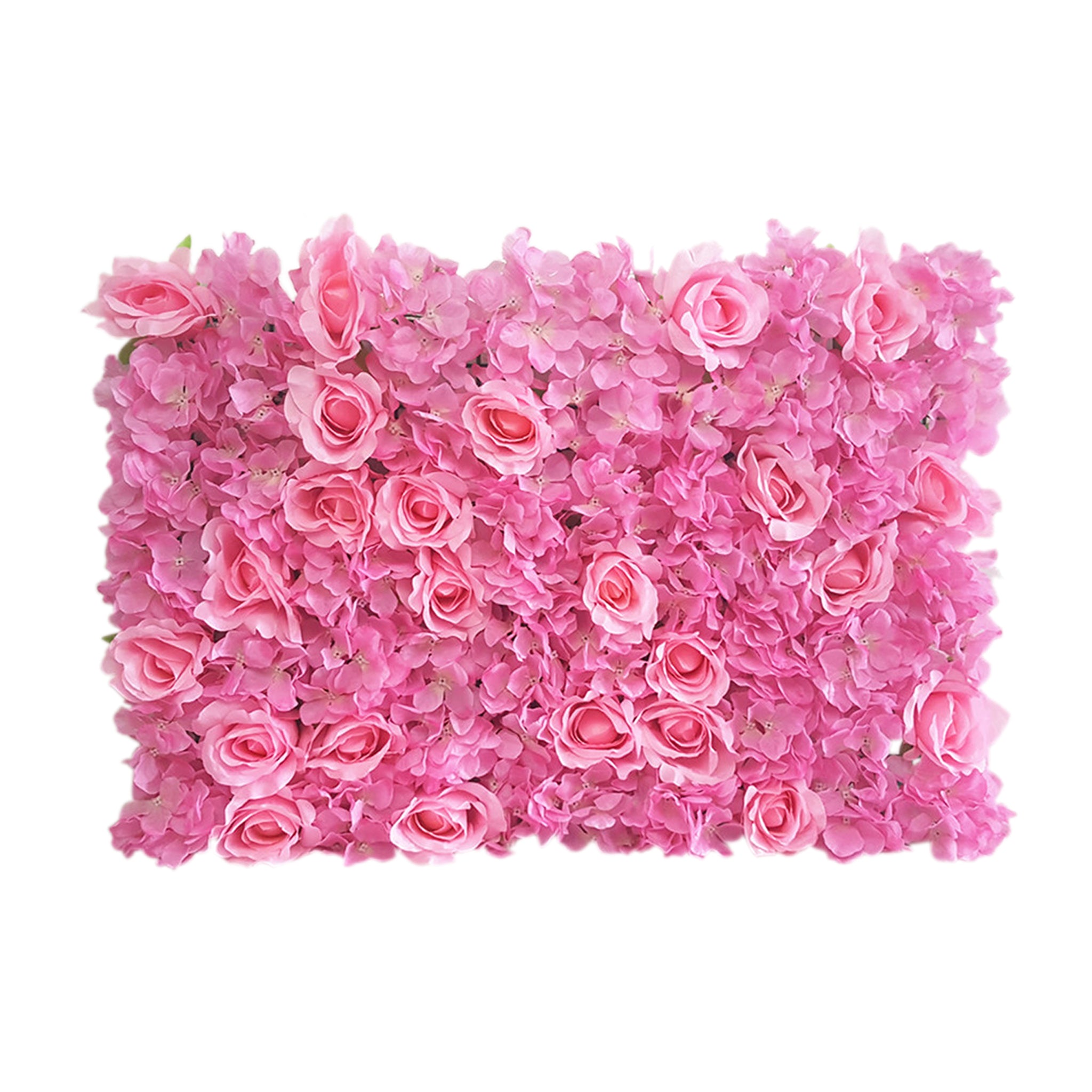 Atificial Flower Wall Pink Silk Rose Hydrangea Floral Heart Table Background