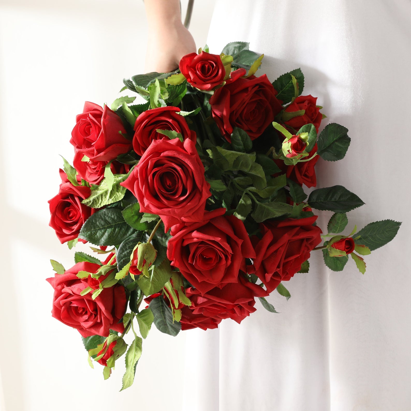 Real Touch Red Spary Roses Fake Wedding Flowers