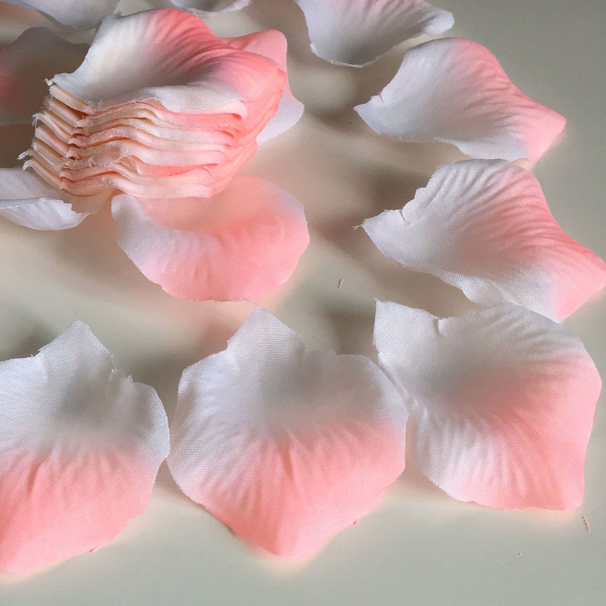 Peach Pink White Fake Flower Silk Rose Petals 500pcs