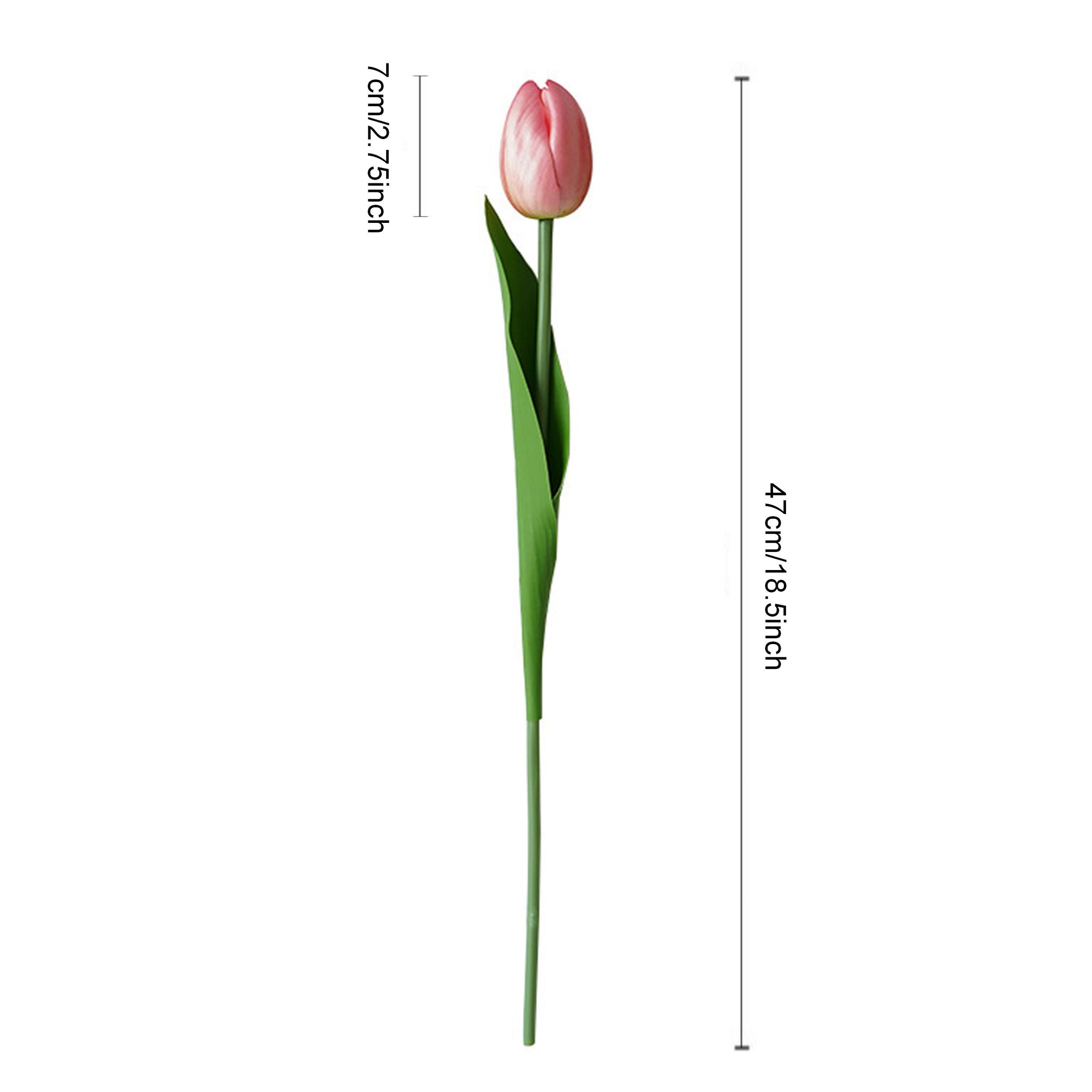 Realisic Fake Tulips White Pink Red Purple 18"