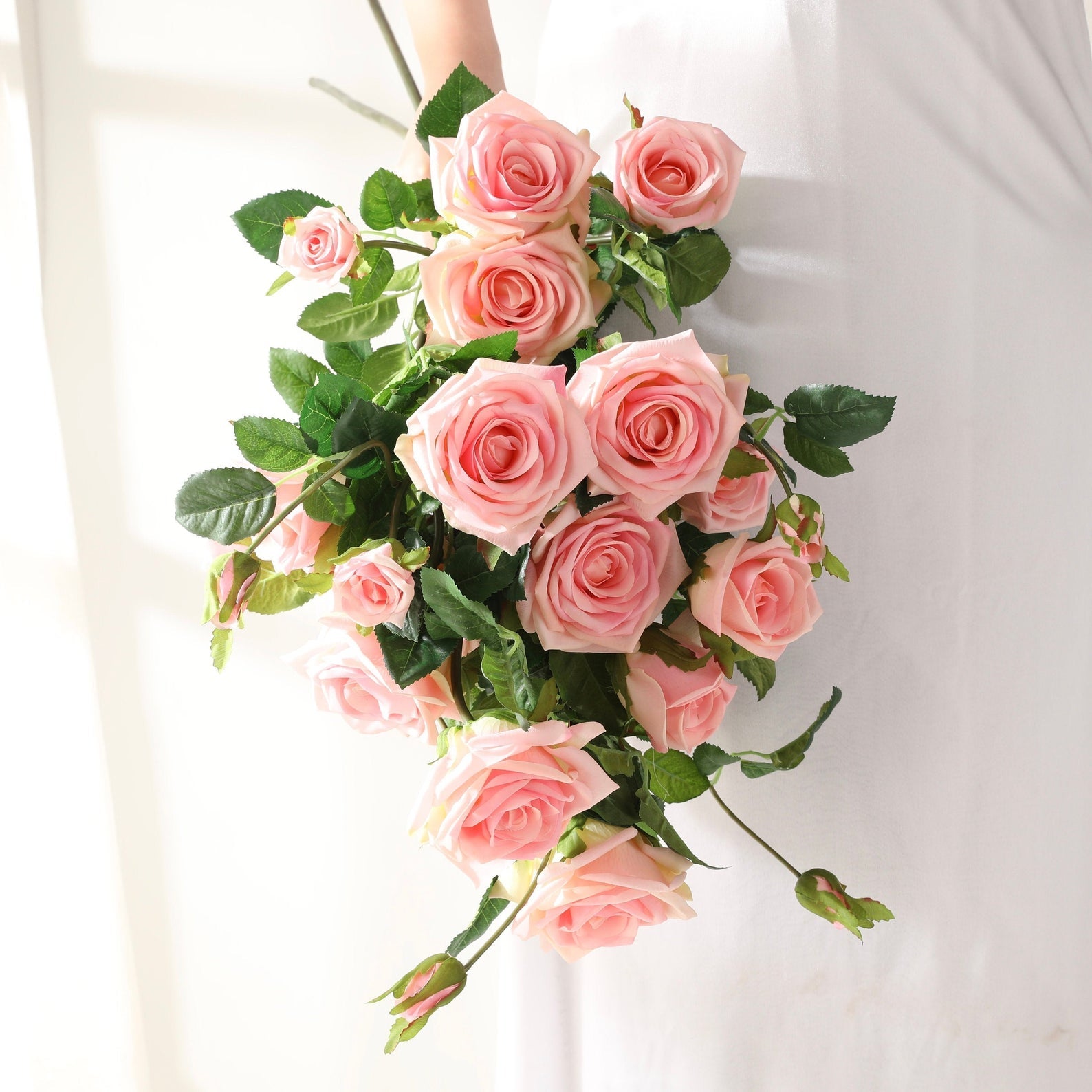 Spray Real Touch Roses Artificial Flowers 5 Colors