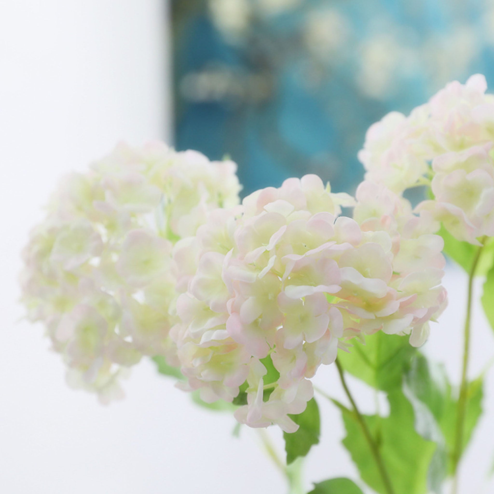 Artificial Snowball Hydrangea Branch 26"