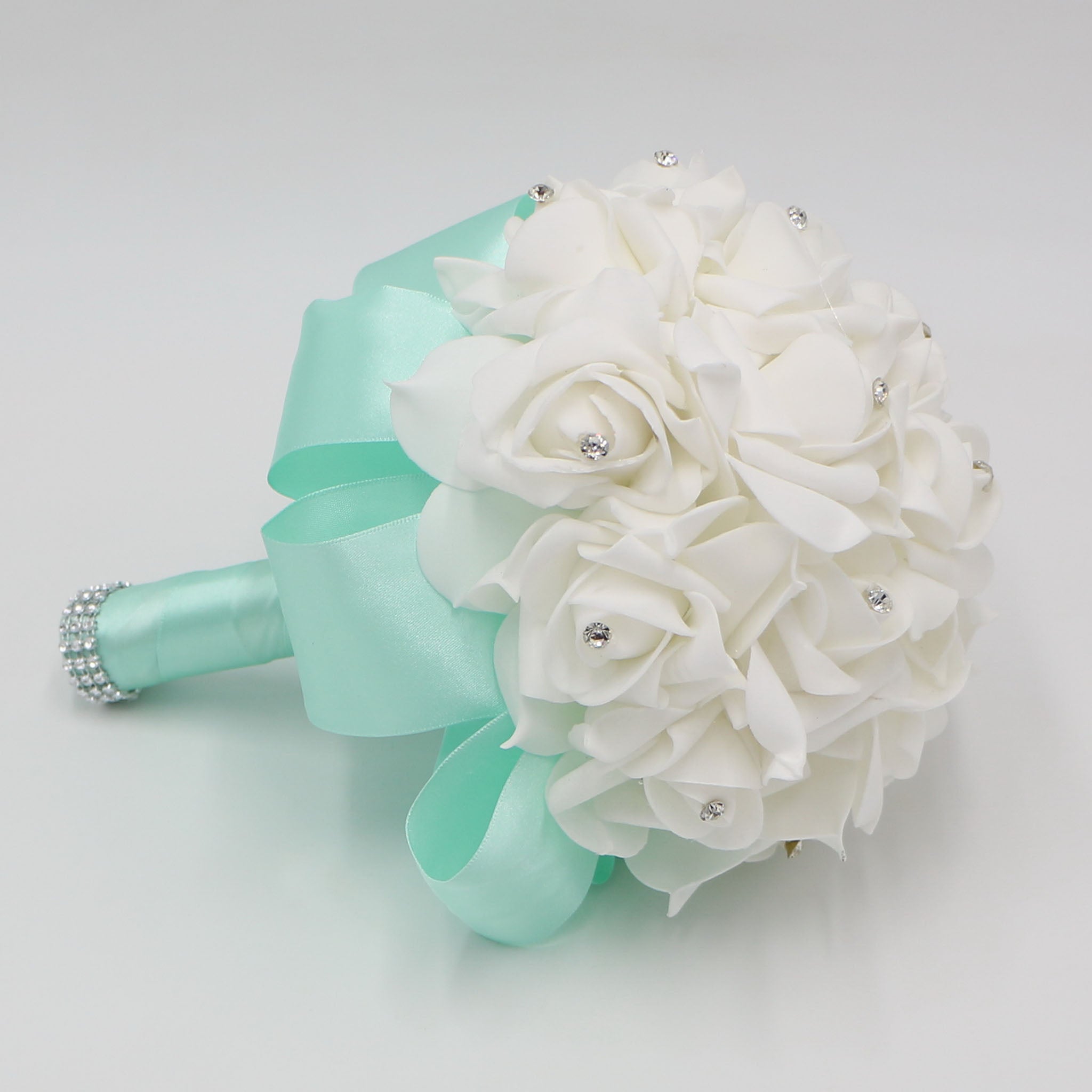 Small Bouquet for Bridesmaids Flower Girl Artificial White Flower Bouquet