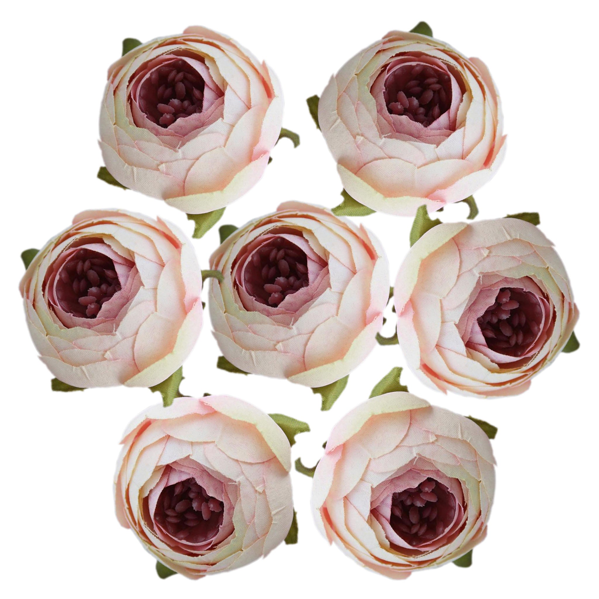 Small Peony Flower Heads Artificial Silk Roses 100 pcs for Wedding Decor Favors
