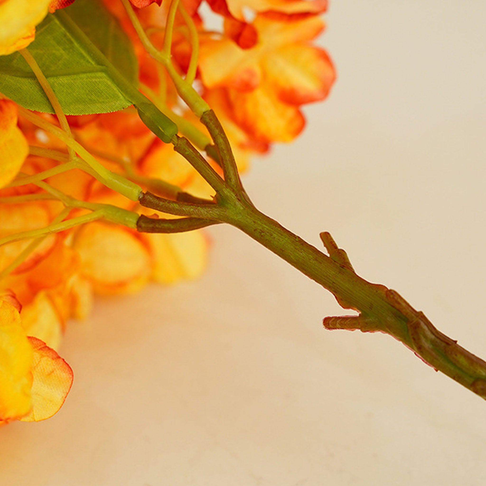 Large Hydrangea Bush Faux Flowers Short Stem