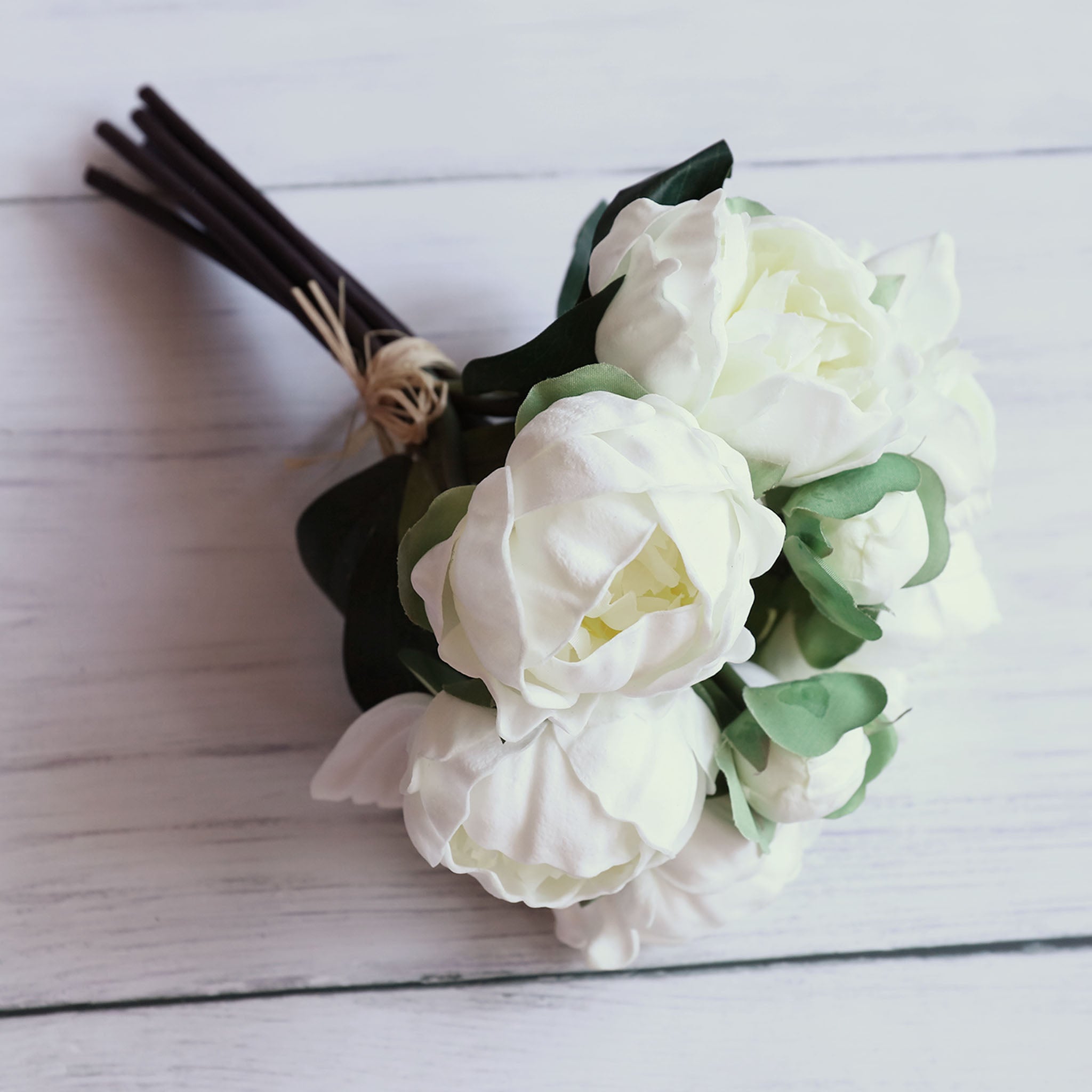 Real Touch Flower White Peony Bouquet for Bridal Flower Table Centerpieces