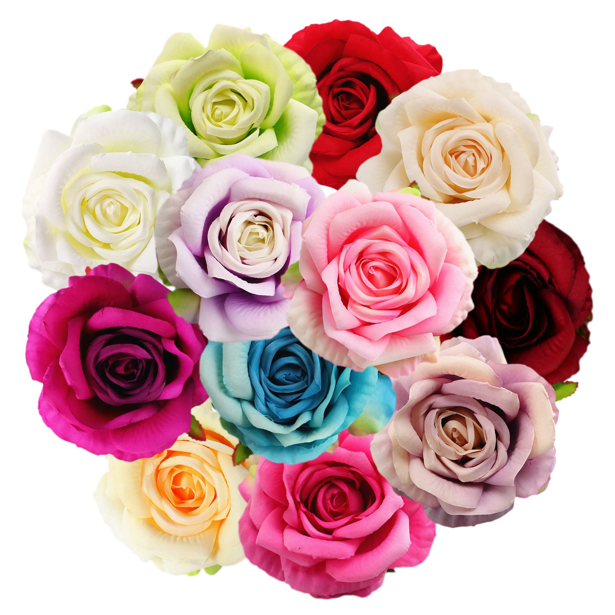Large Silk Roses Bulk Artificial Flower Heads