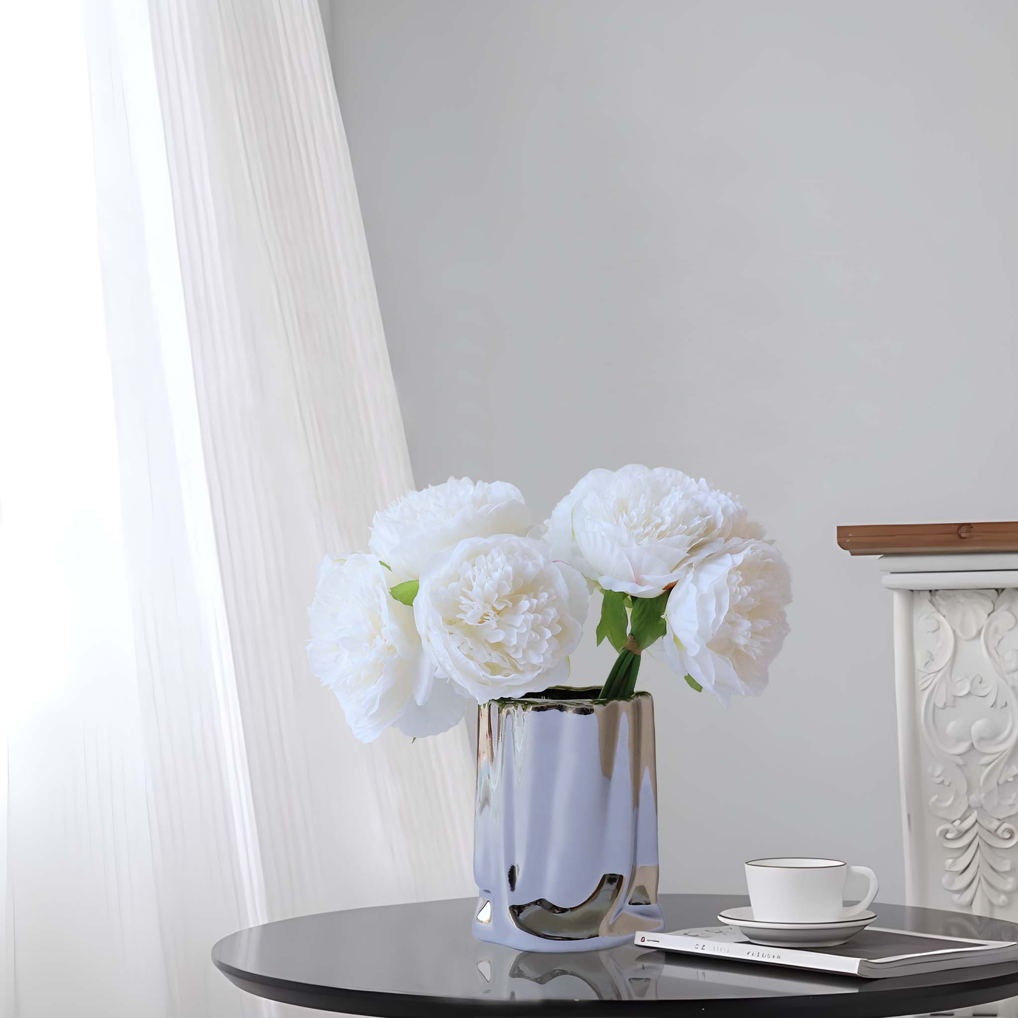 Silk Peony Bouquet Wedding Decoration Fake Flower Arrangement