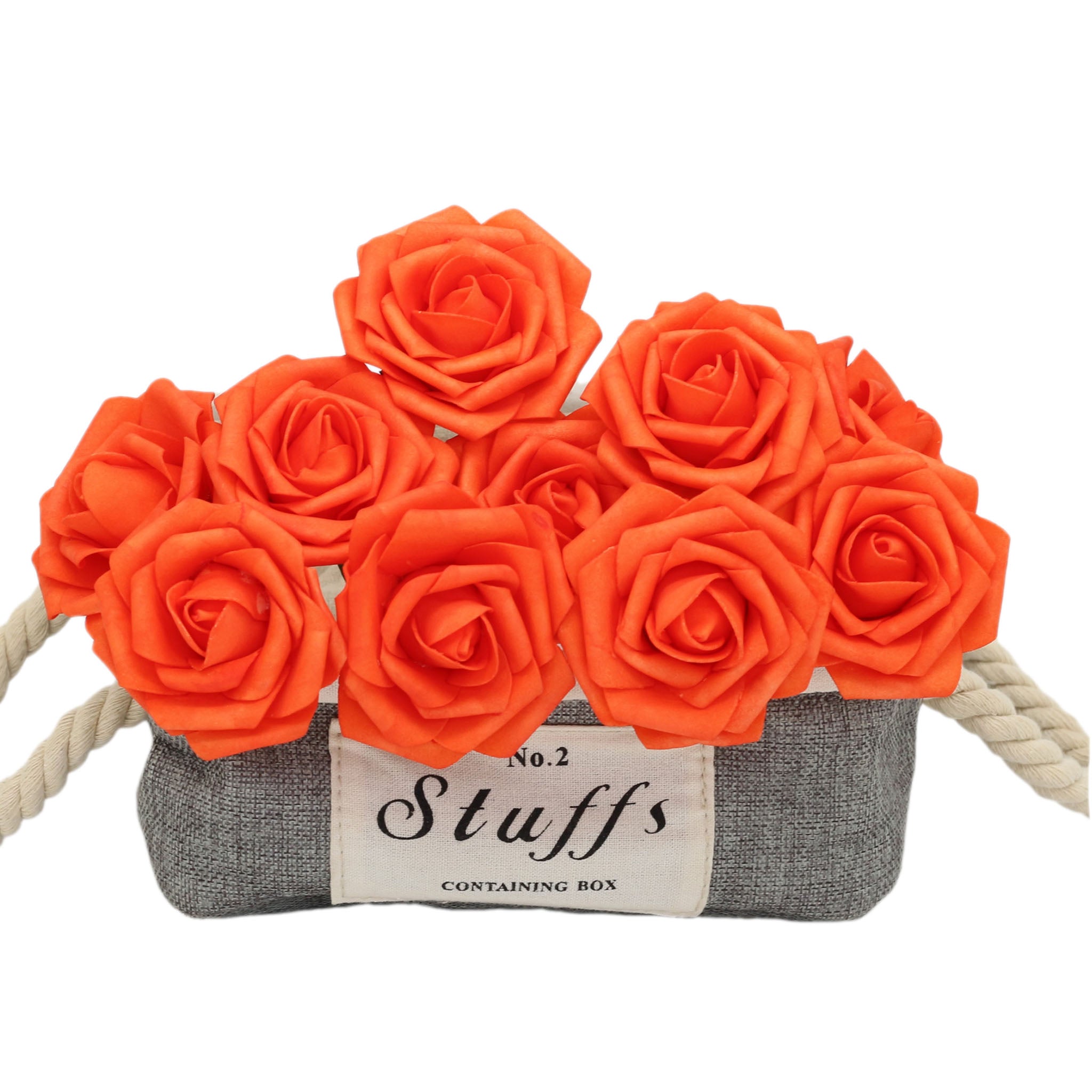 Dark Orange Wedding Flowers Artificial 50 Roses