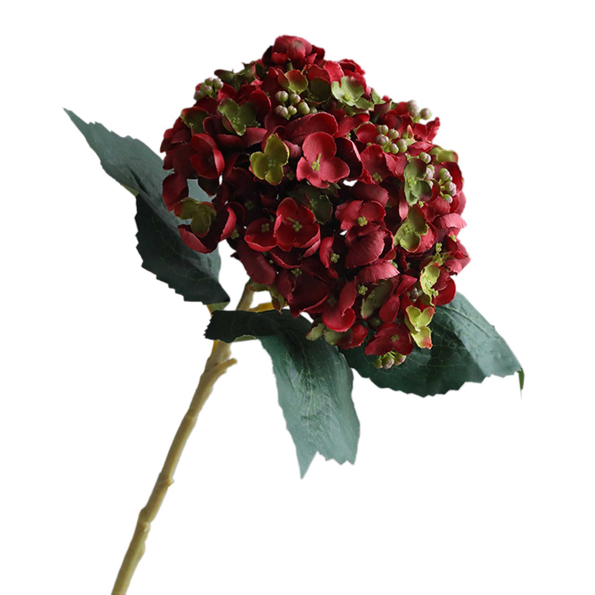 Artificial Hydranage Seeded Hydrangea Bush Red