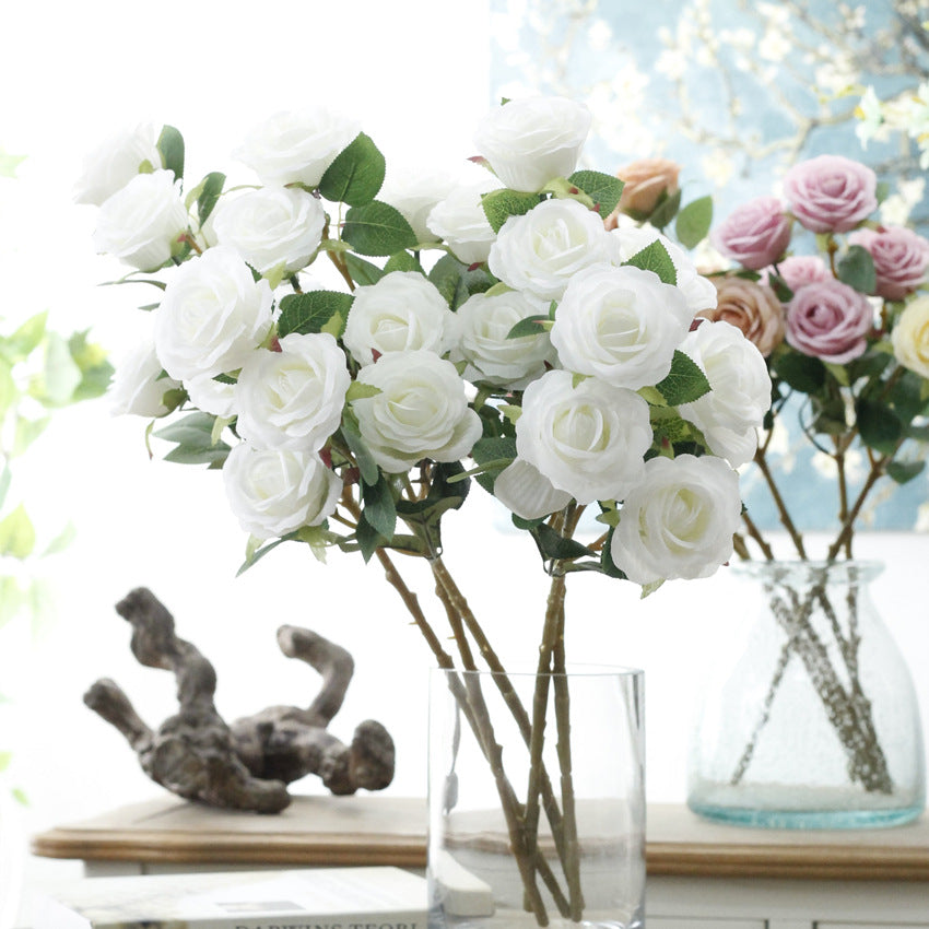 Spray Roses Silk Artificial Flowers 22 inch Tall