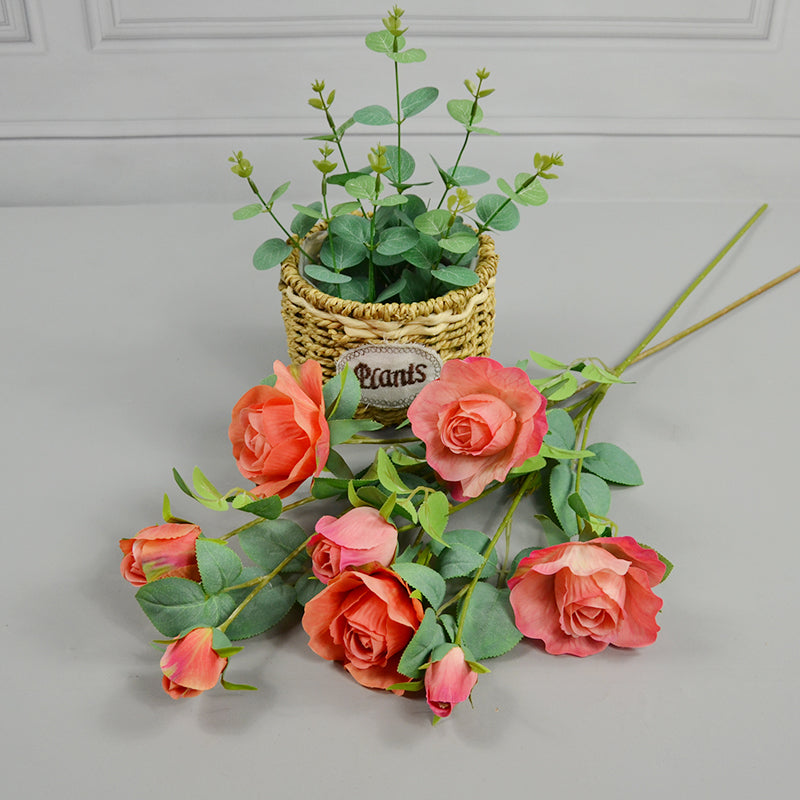 Artificial Rose Flowers Spray Roses Decor