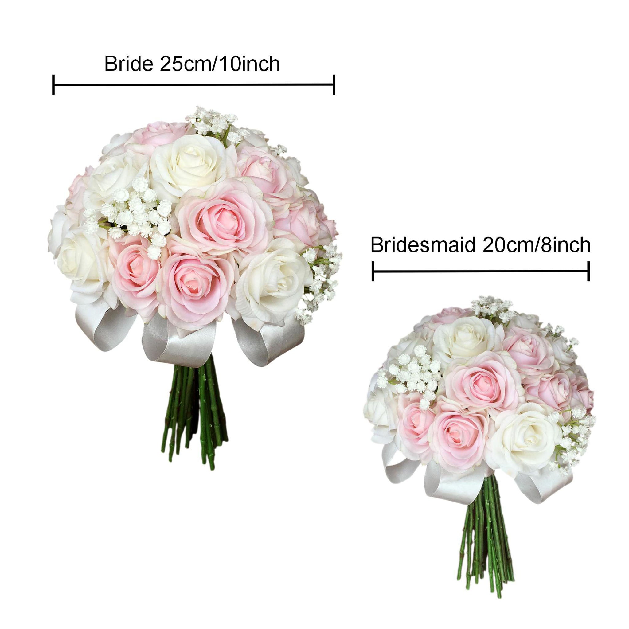 Real Touch Bridal Bouquet Pink and White Flower Wedding Bouquet