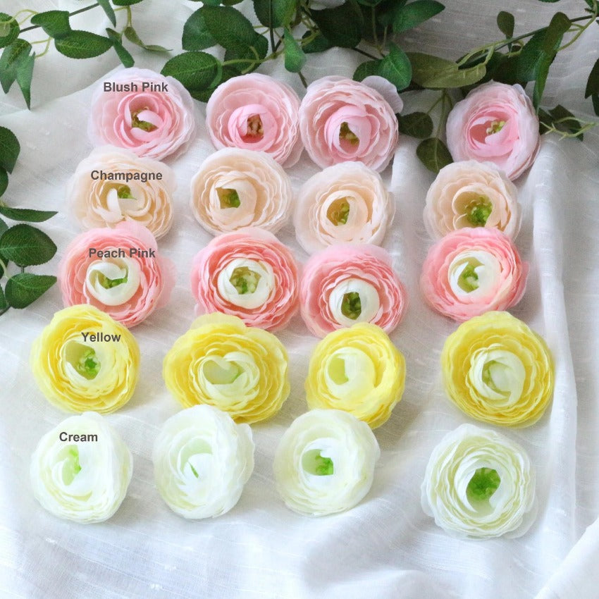Artificial Ranunculus Flower Heads 50 Bulk