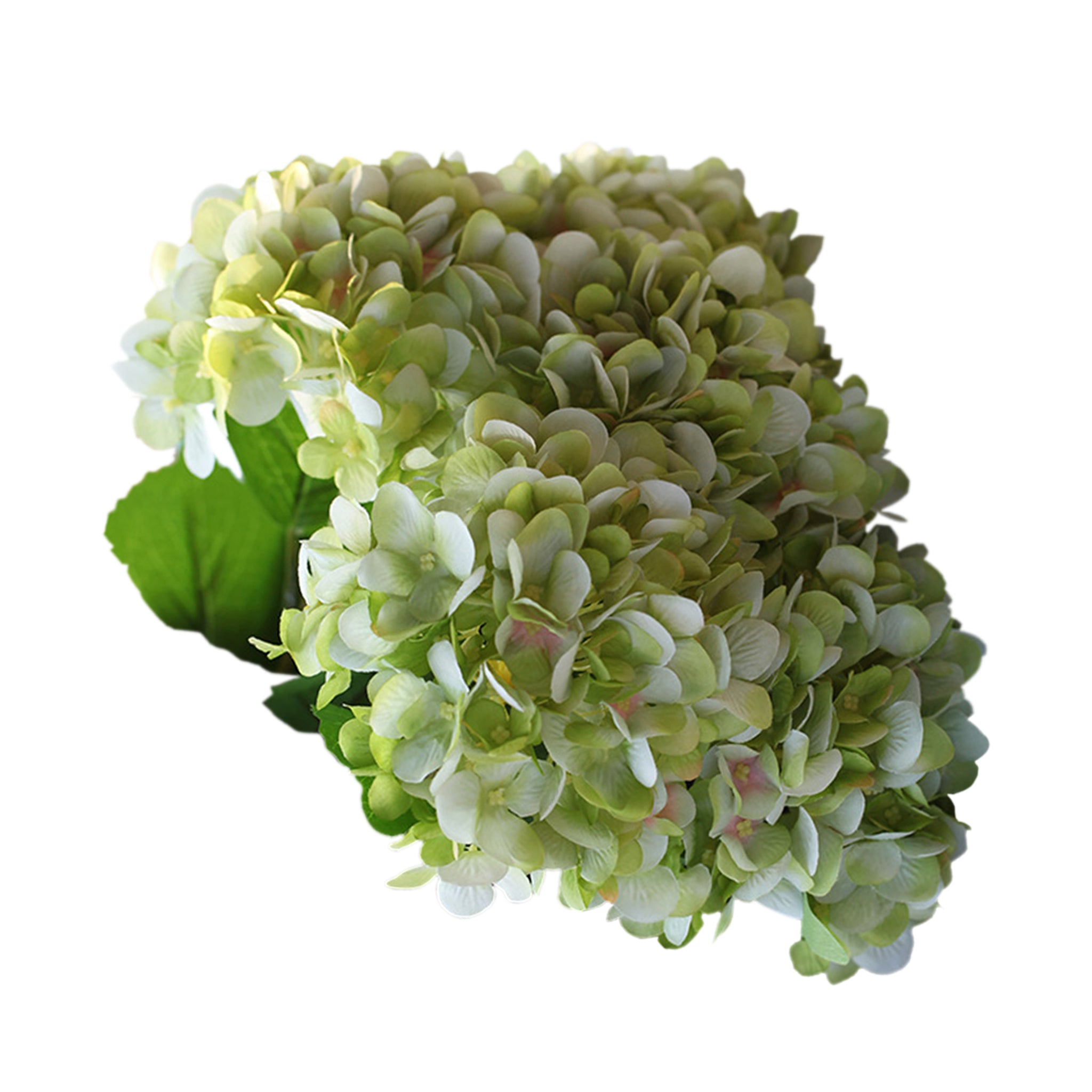 Fake Hydrangea Bush White Blue Teal Spa