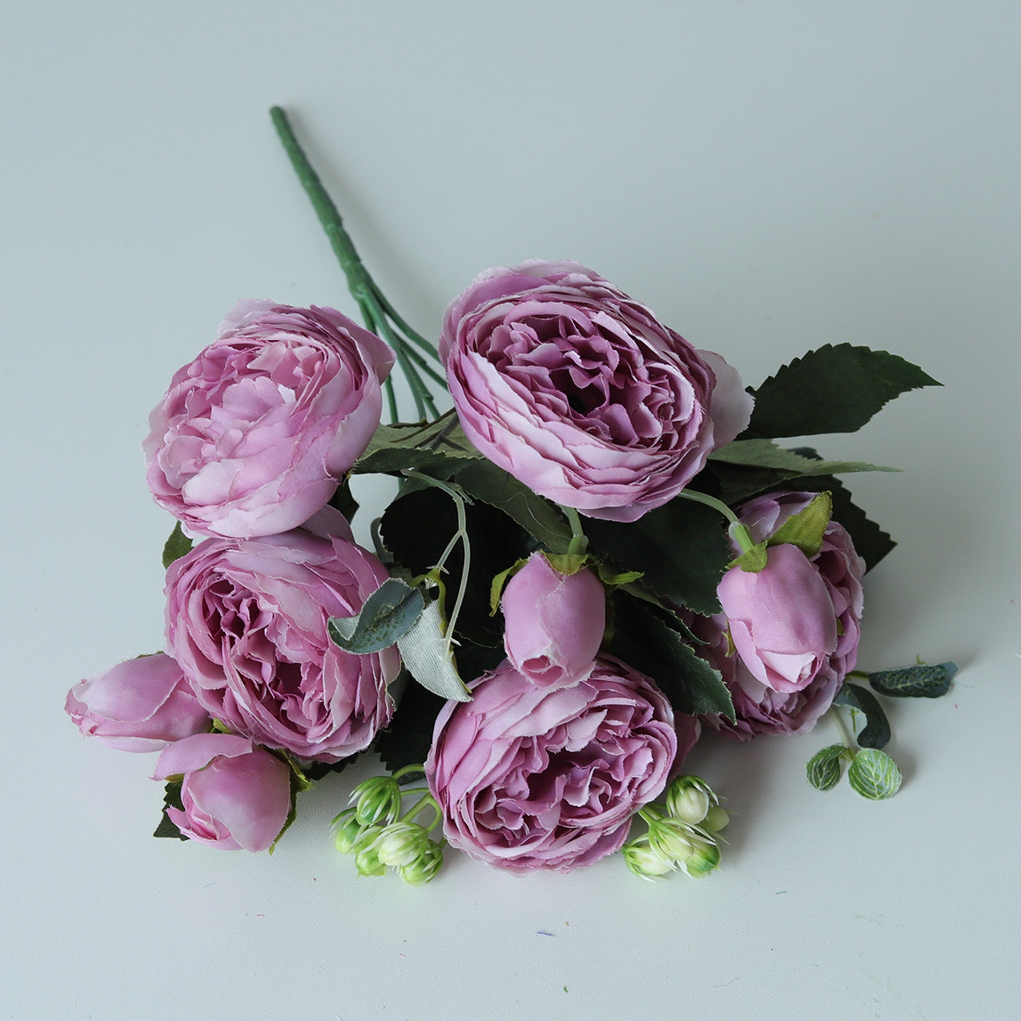 Small Silk Peony Bouquet Fake Flowers Bunches for Wedding