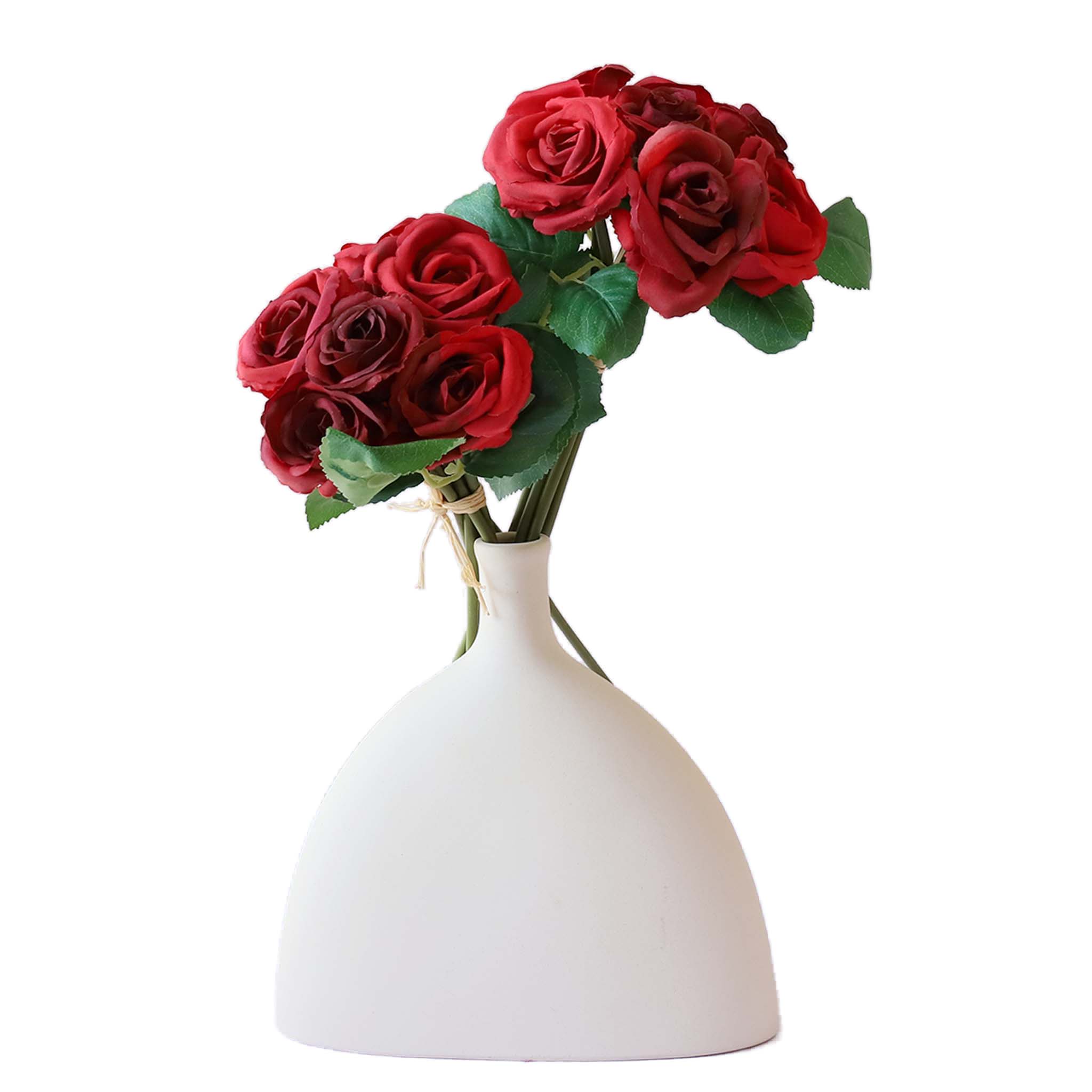Fall Wedding Flowers Silk Rose Bouquet Vintage Colors For diy Crafts Gray Blue Bouquet